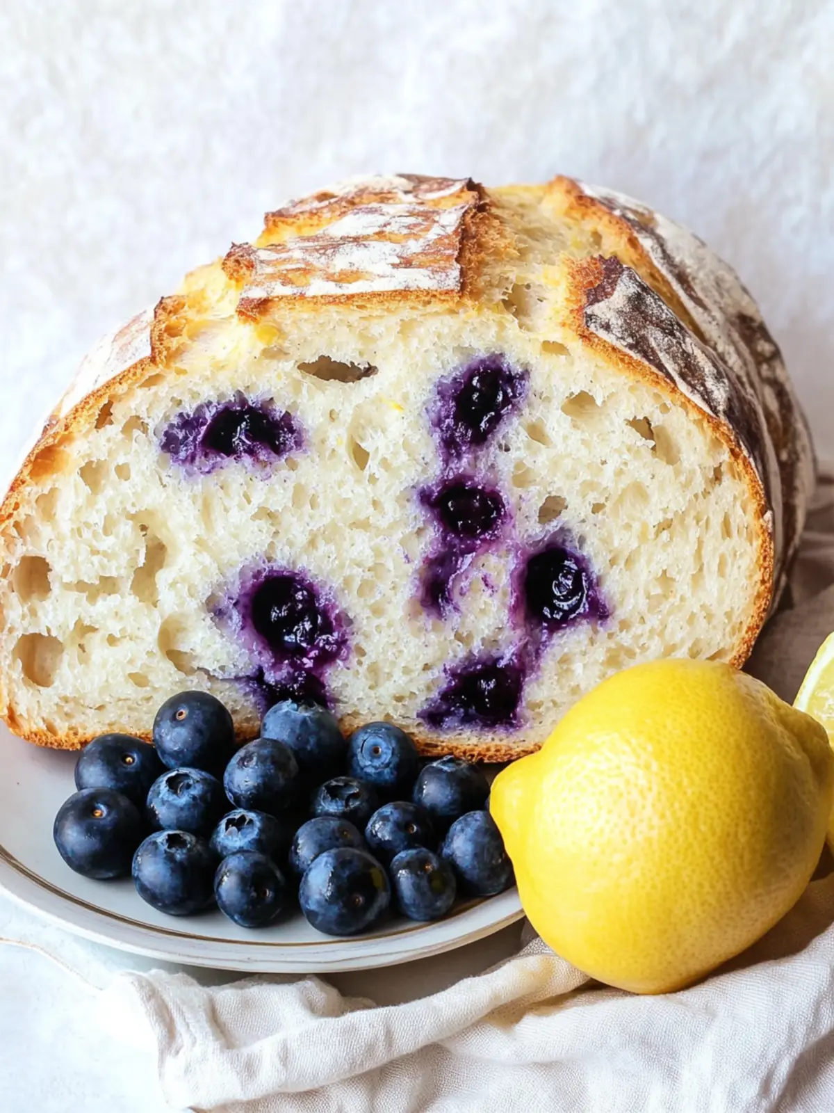 blueberry lemon sourdough bread