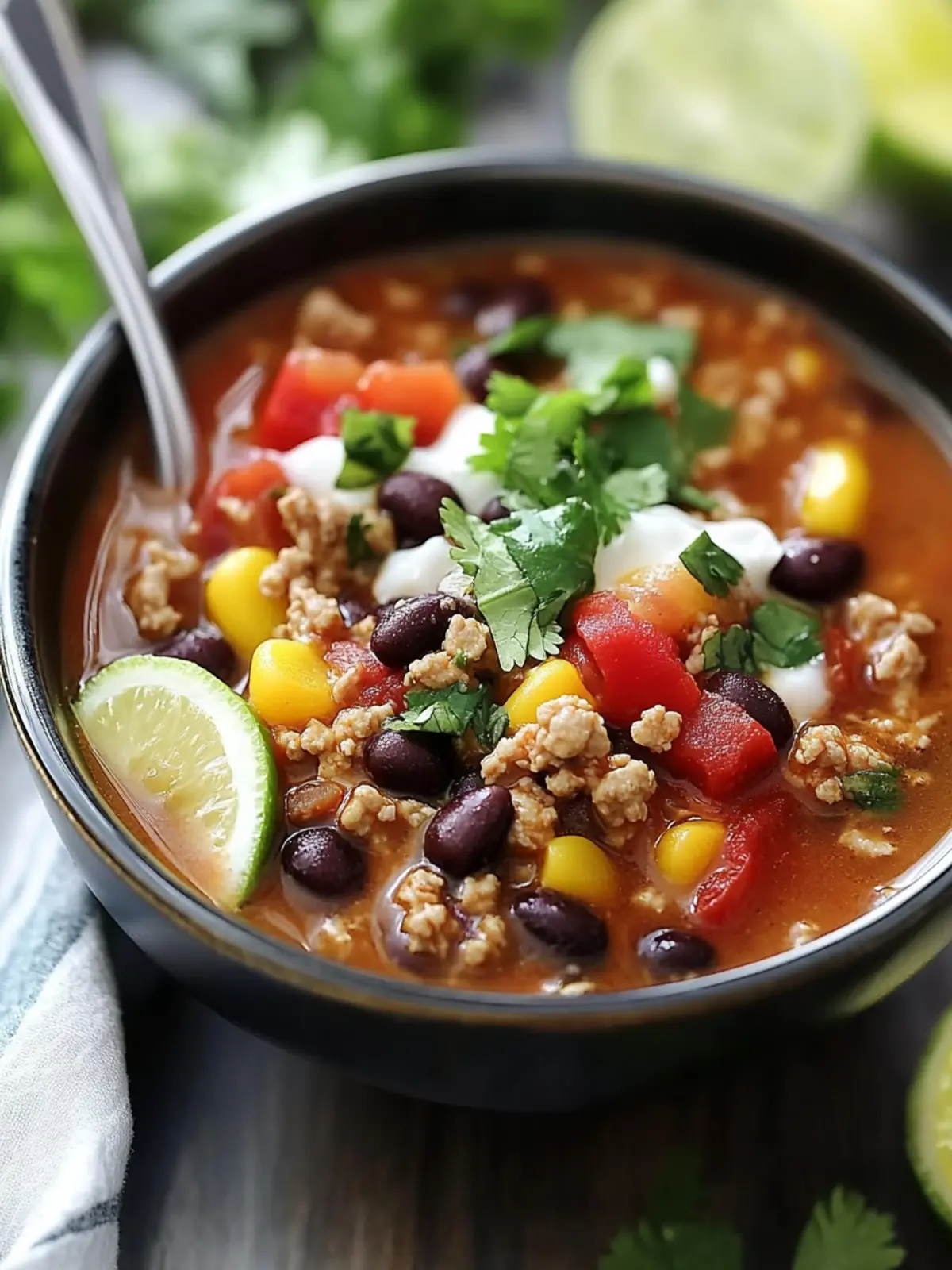 Ground Turkey and Black Bean Soup