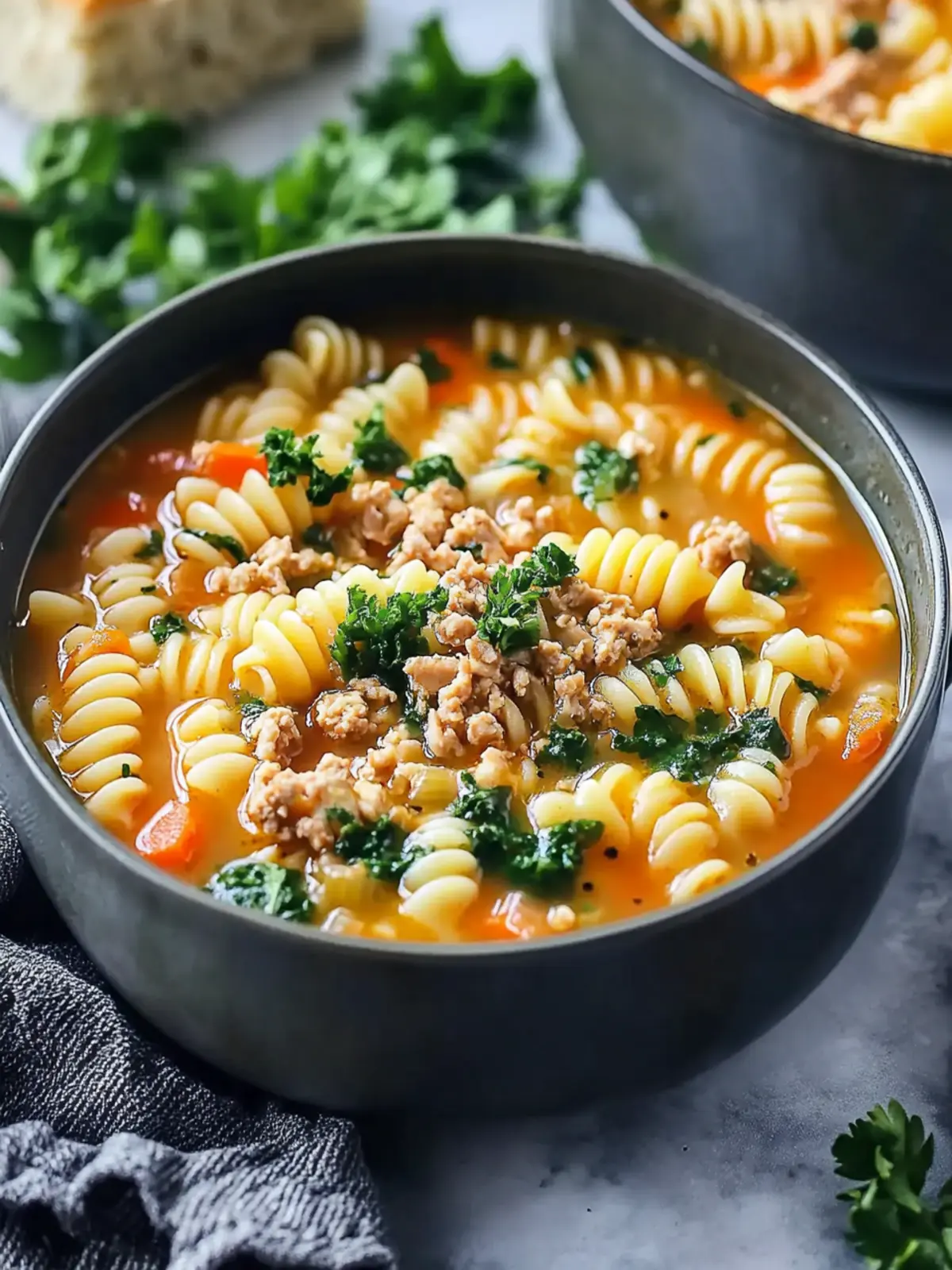Classic Ground Turkey Pasta Soup