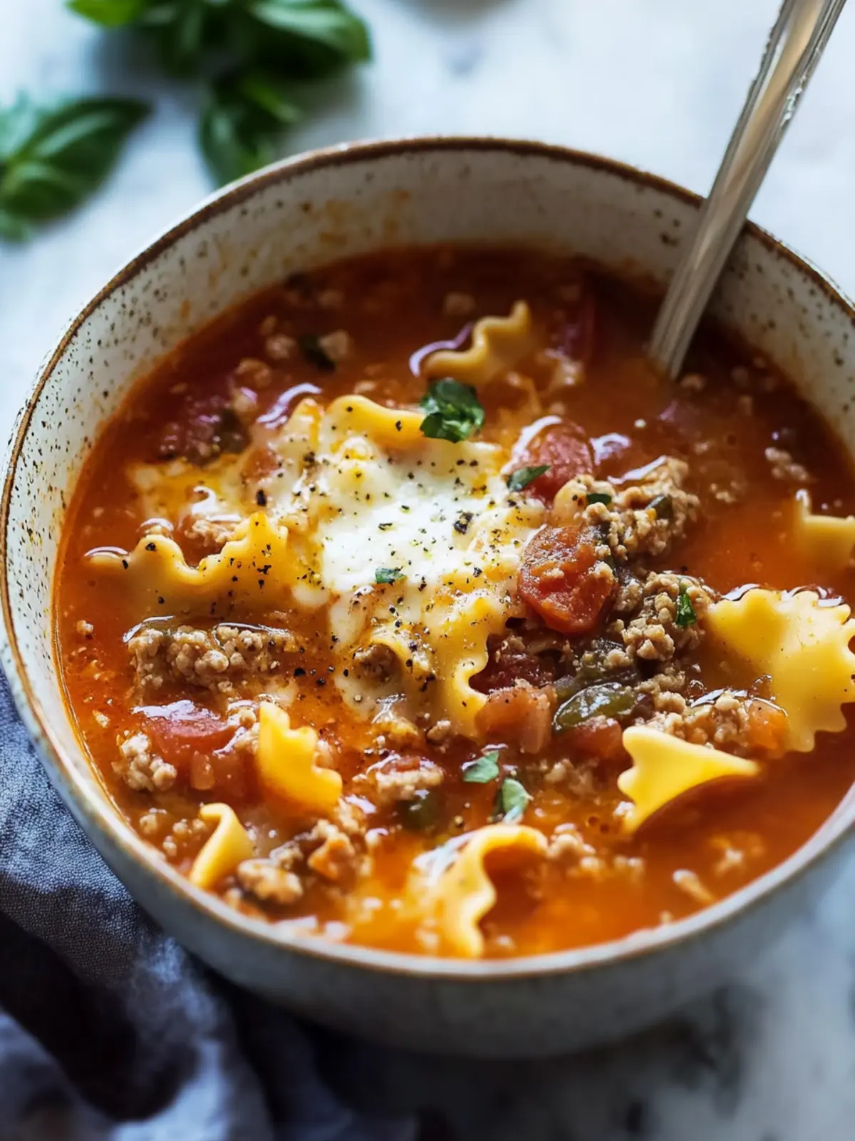 Simple Lasagna Soup