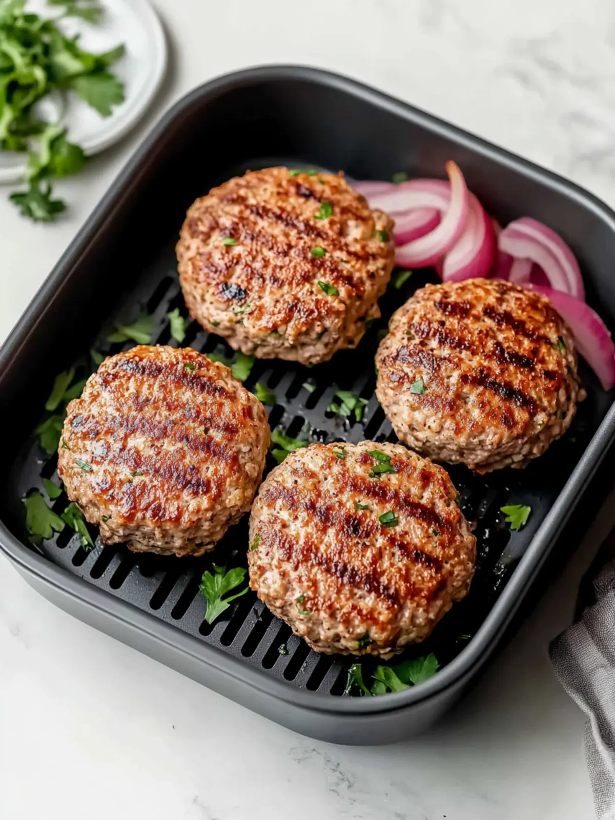 20-Minute Air Fryer Ground Turkey Burgers