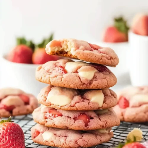 Creamy Strawberry Cheesecake Cookies