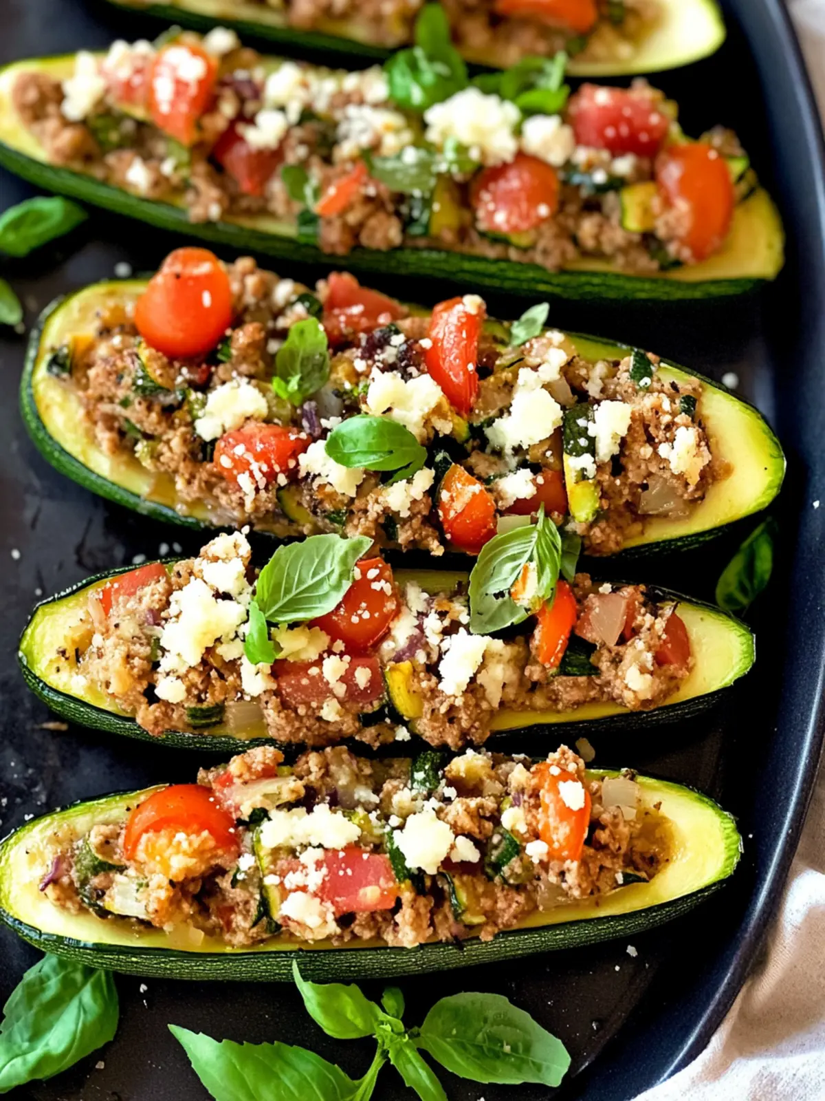 Mediterranean Stuffed Zucchini Boats
