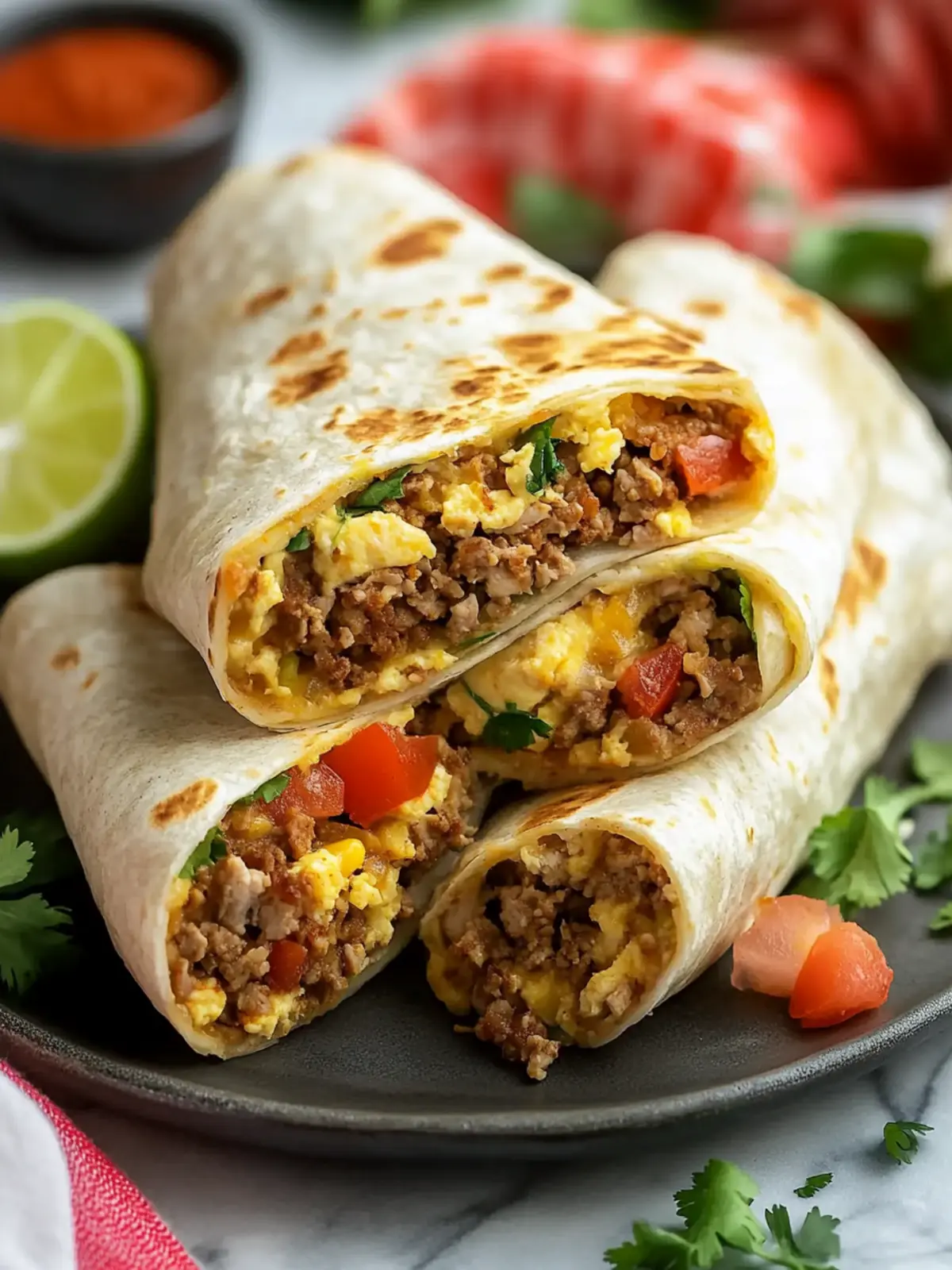Ground Turkey Breakfast Burritos