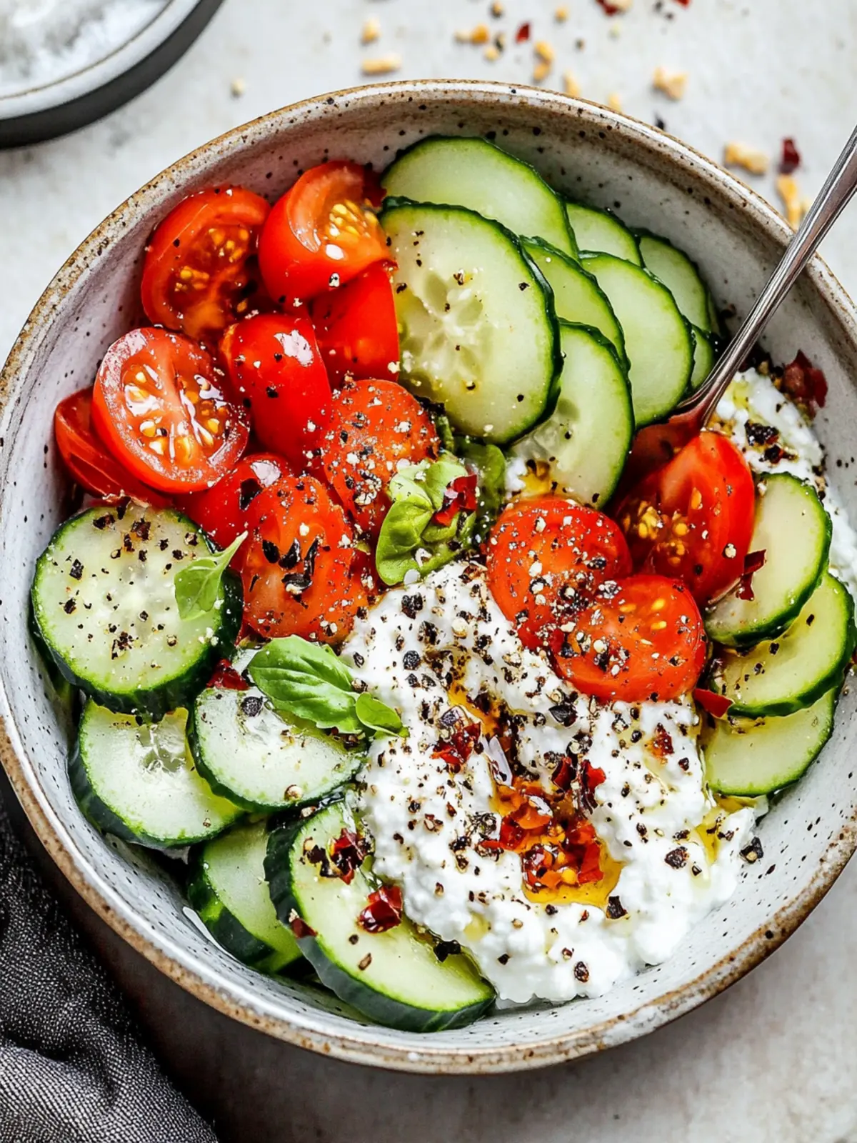 Veggie Savory Cottage Cheese Bowl