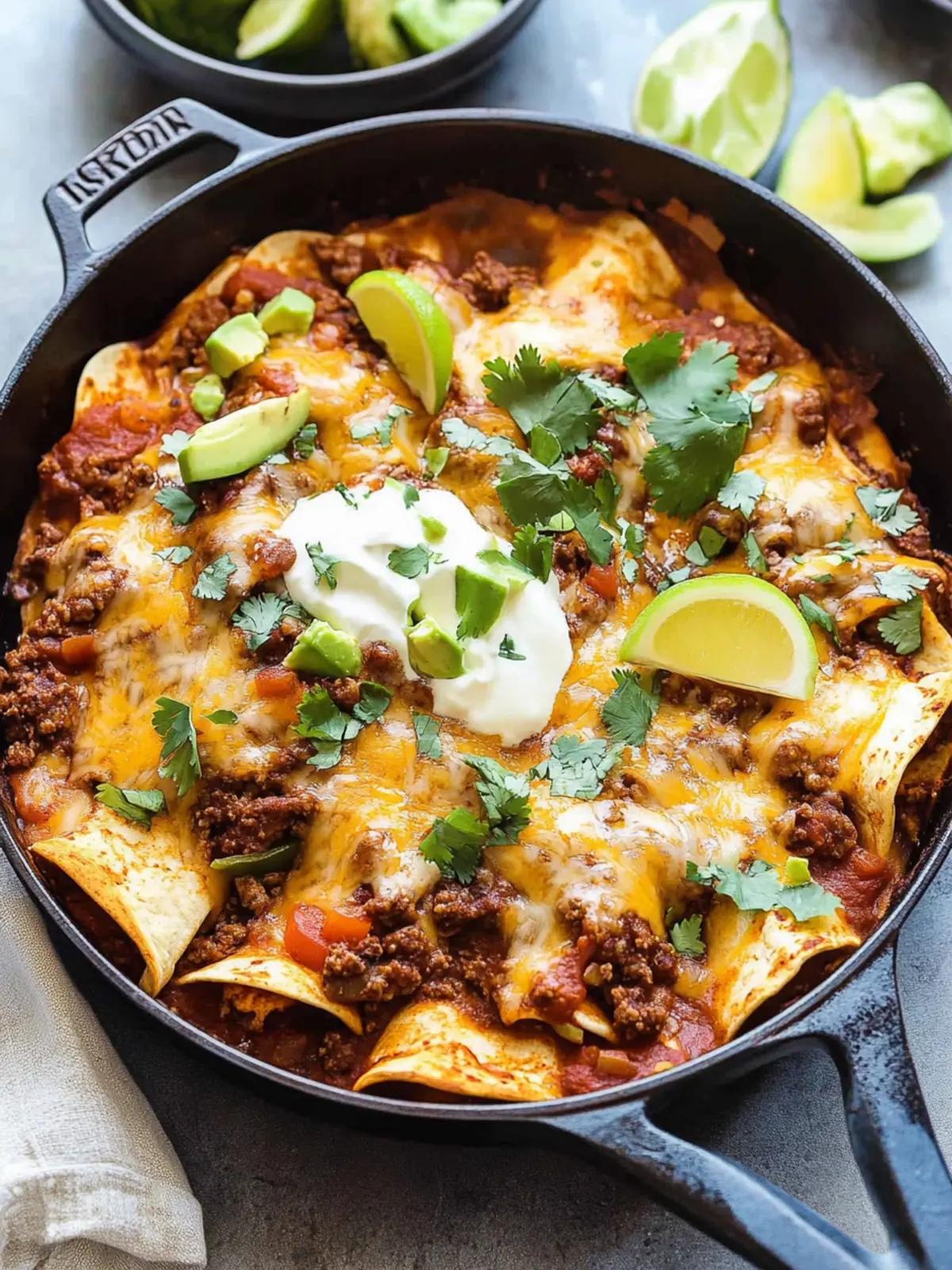 Beef Skillet Enchiladas