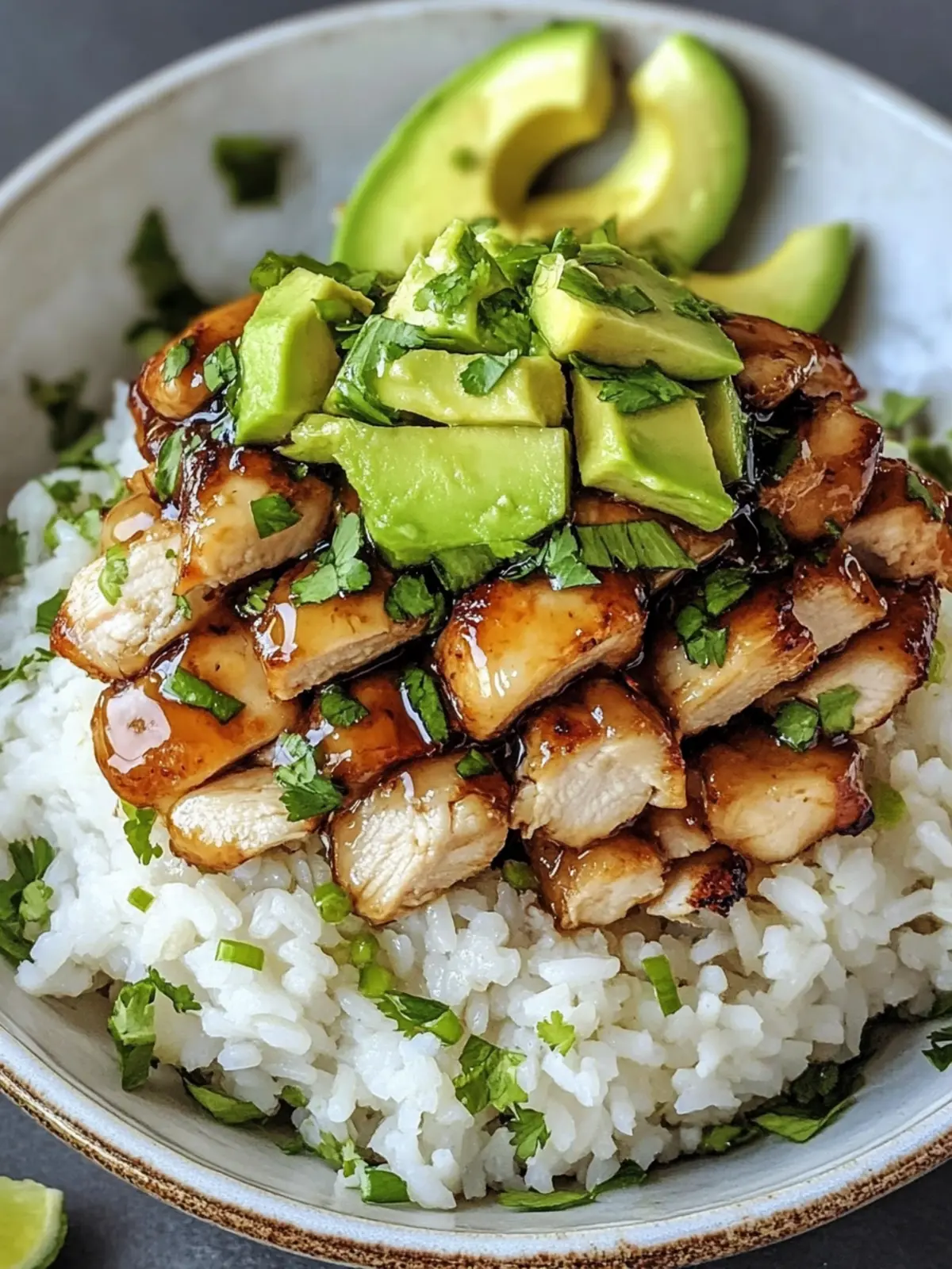 Tangy Honey Lime Chicken & Avocado Rice