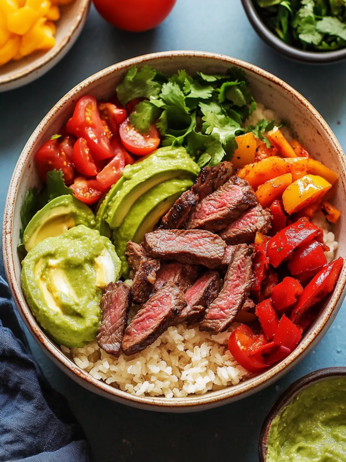 Healthy Low Carb Steak Fajita Bowl Recipe