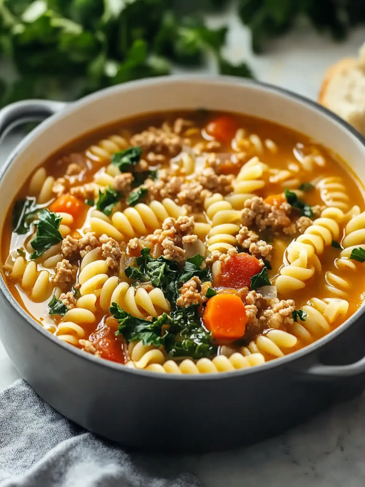 Classic Ground Turkey Pasta Soup