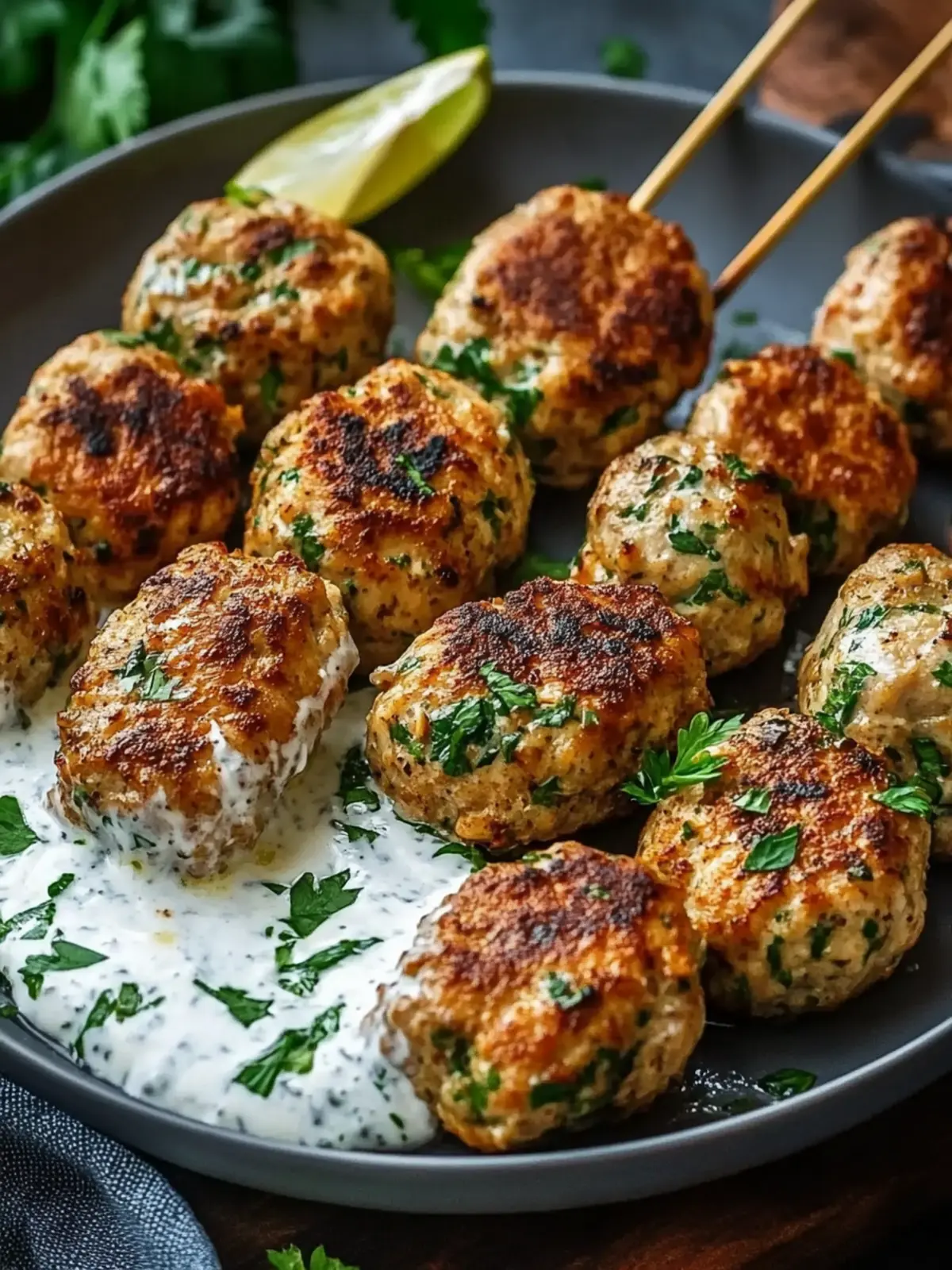 chicken kofta garlic yogurt sauce recipe