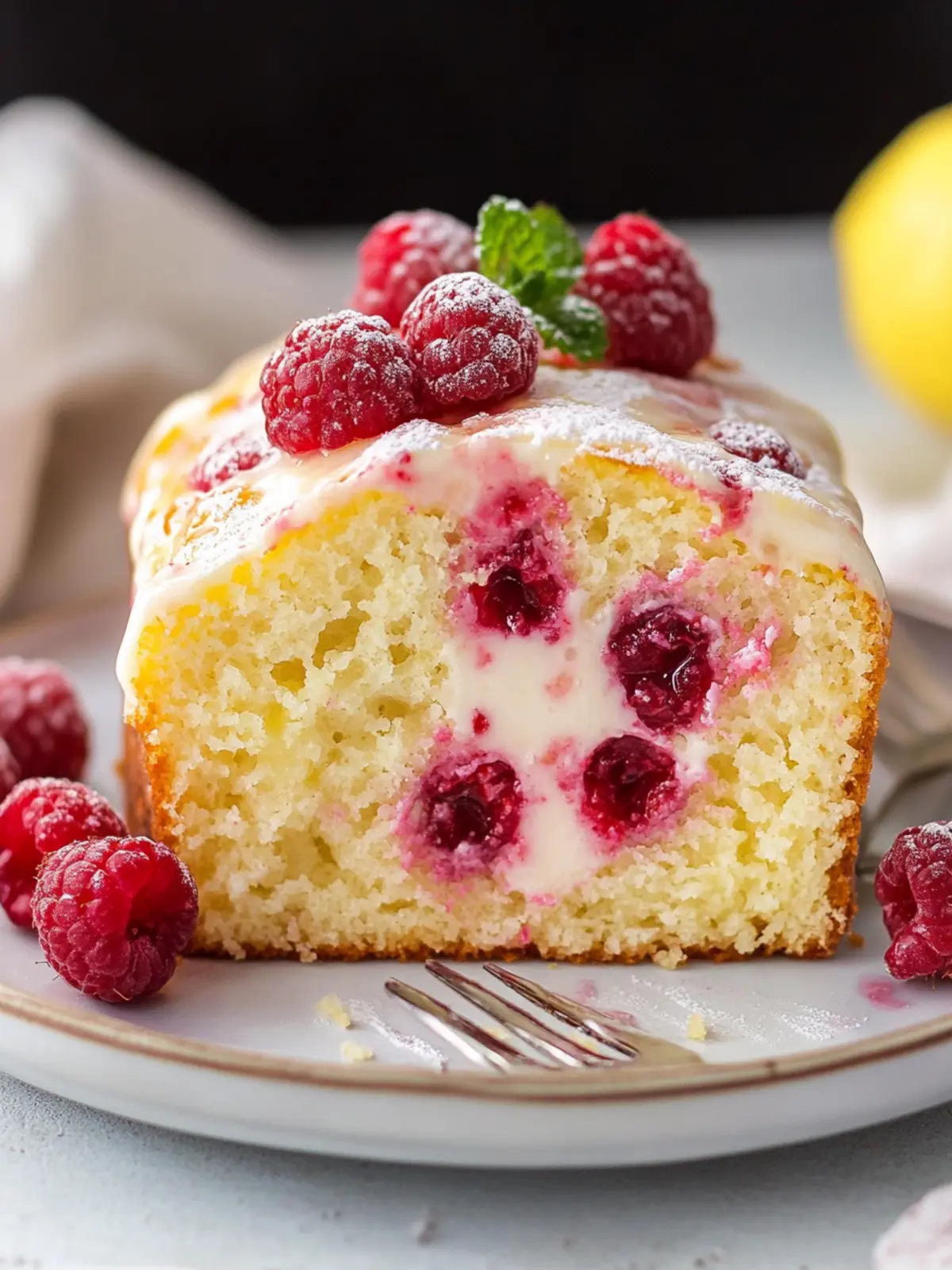 Lemon Raspberry Yogurt Cake