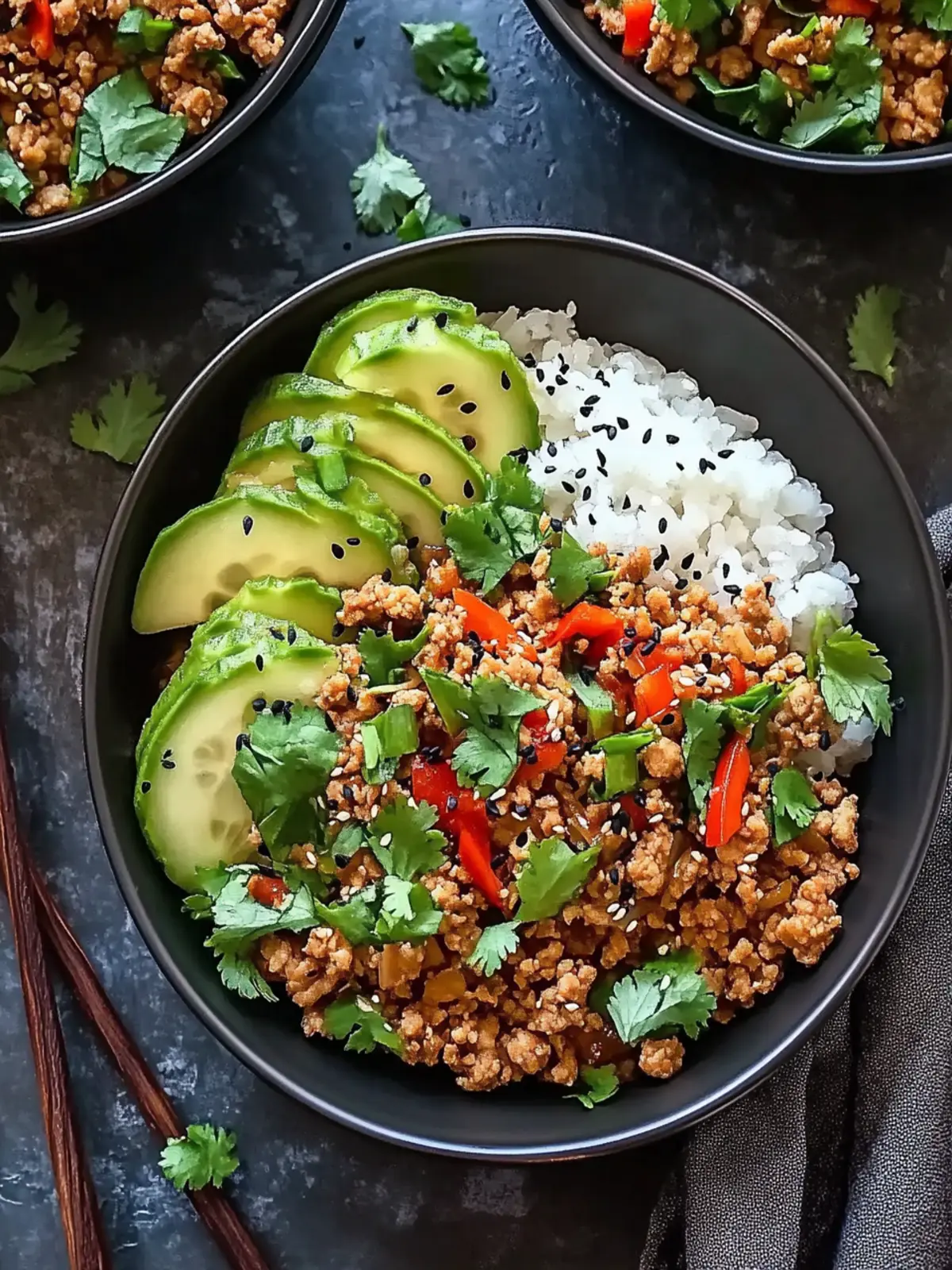 Asian Ground Turkey Bowls