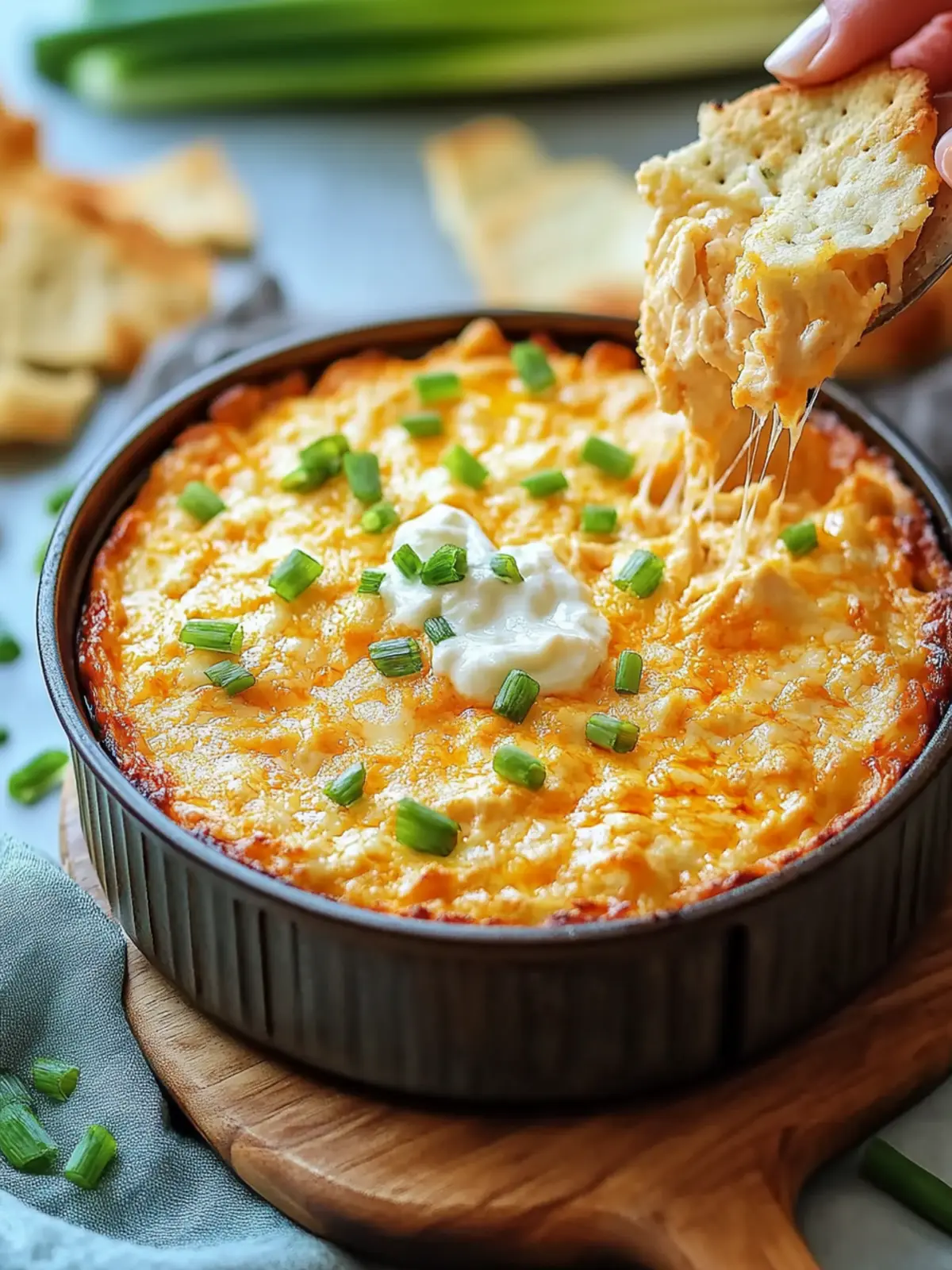 Homemade Air Fryer Buffalo Chicken Dip