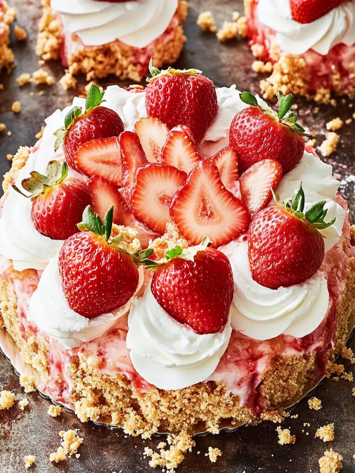 Strawberry Crunch Poke Cake