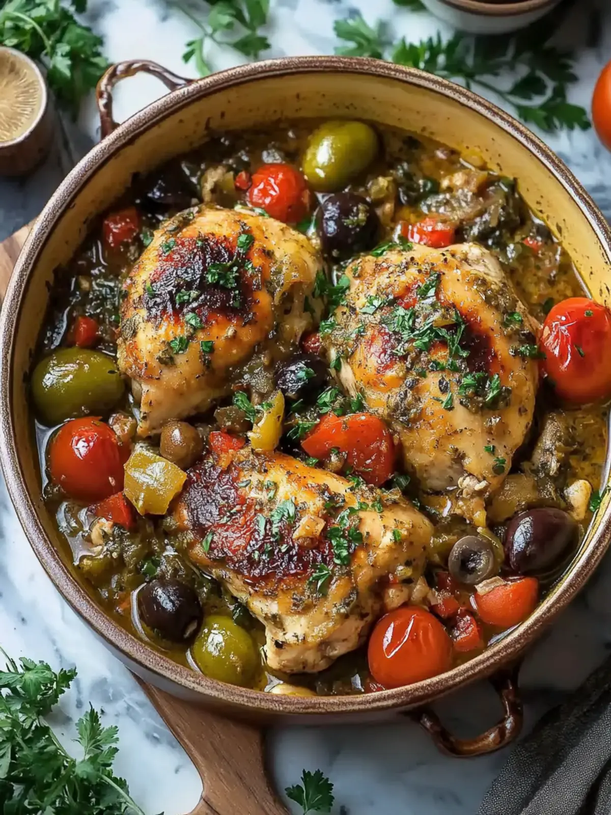 Tender Slow Cooker Mediterranean Chicken