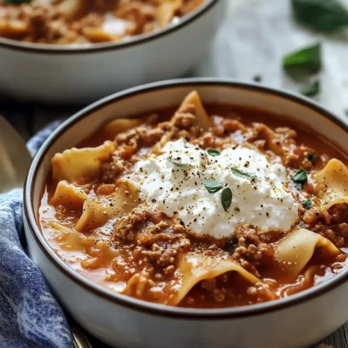 Rich Lasagna Soup with Ricotta