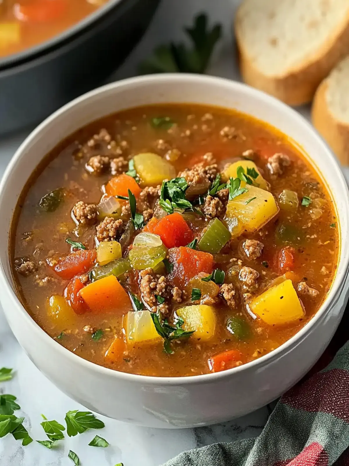 Mouthwatering Instant Pot Ground Beef Soup