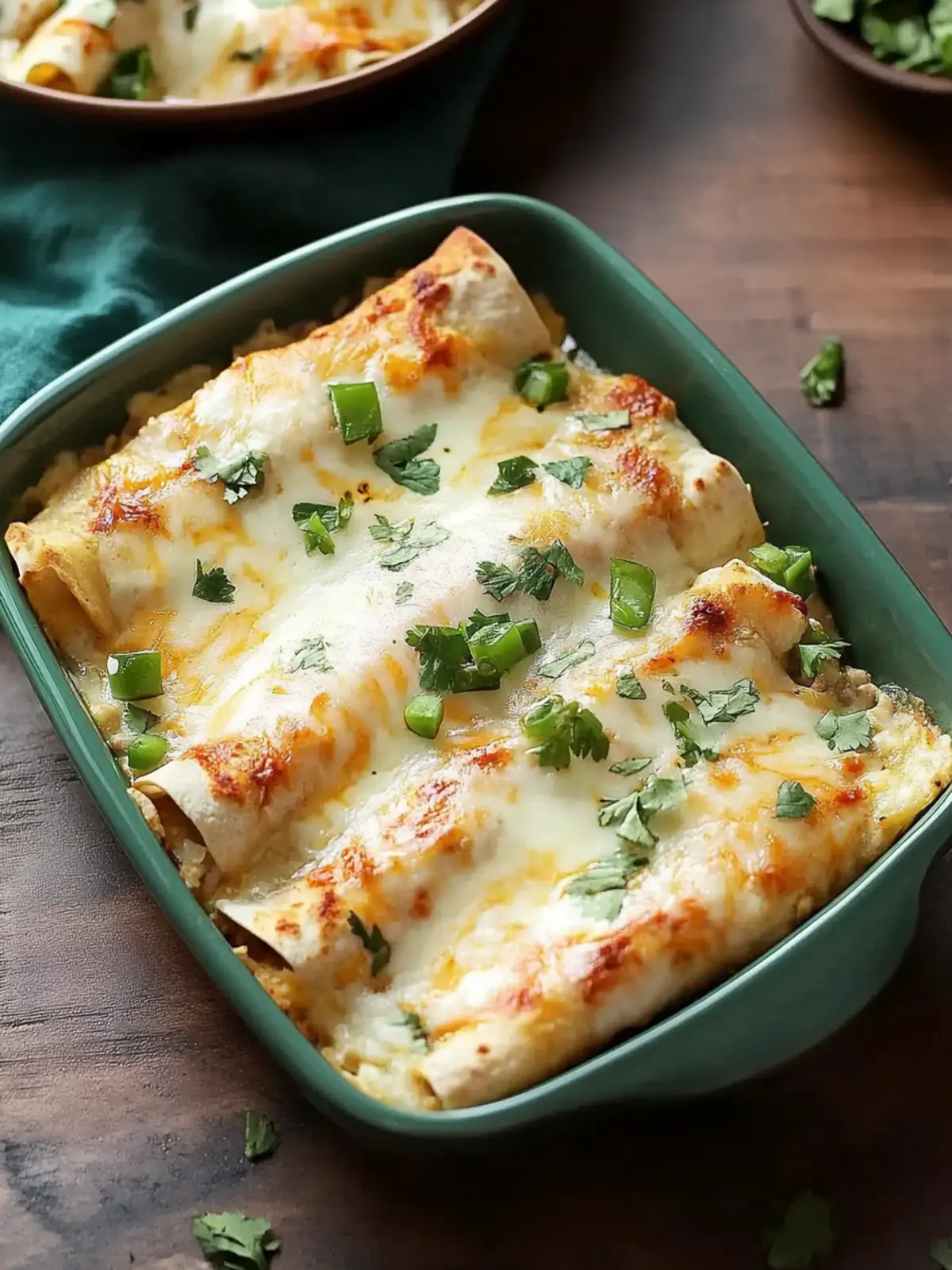 Baked Ground Turkey Enchiladas with White Sauce