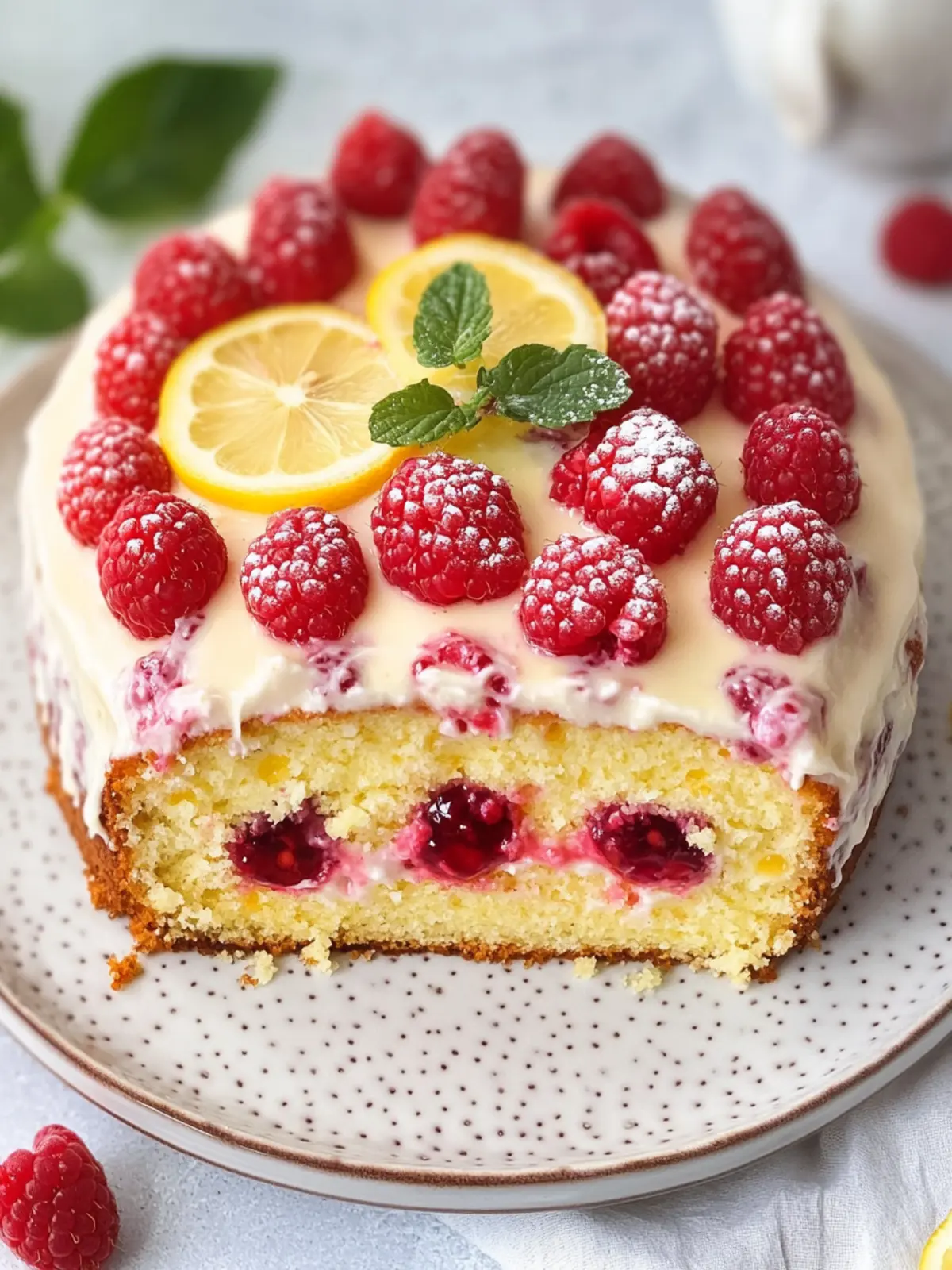 Lemon Raspberry Yogurt Cake
