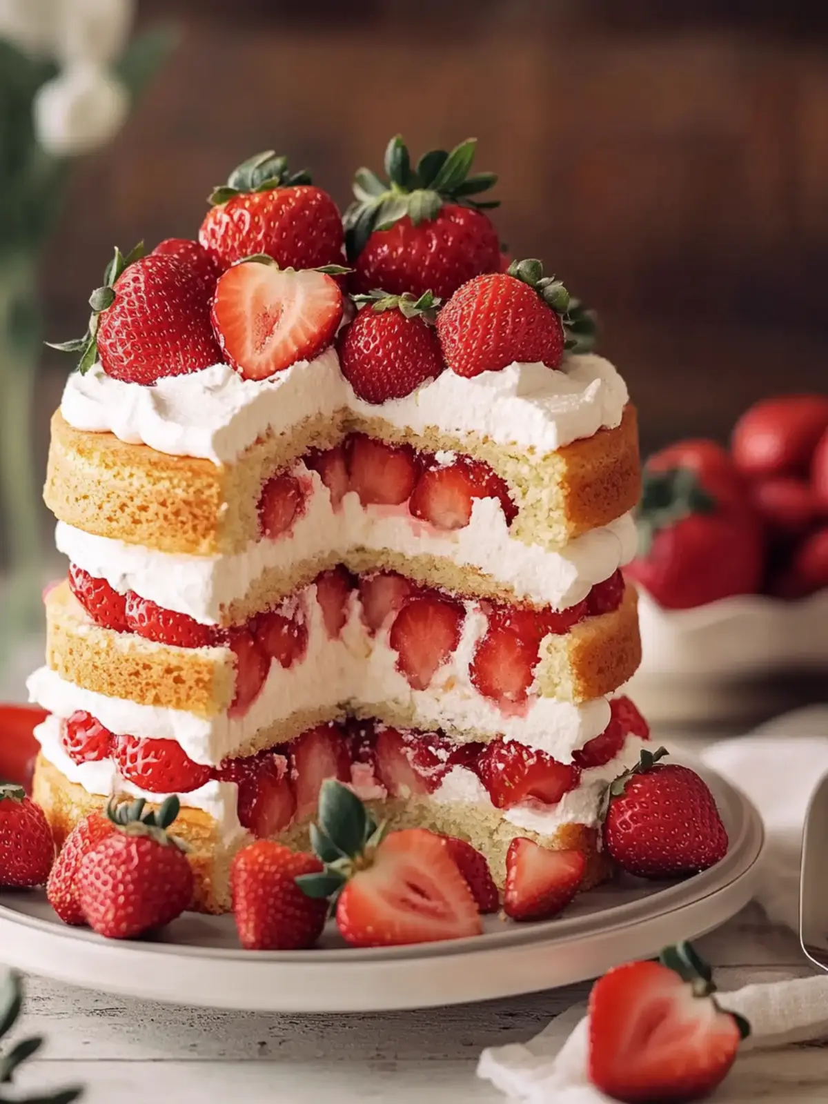Moist Strawberry Shortcake Cake