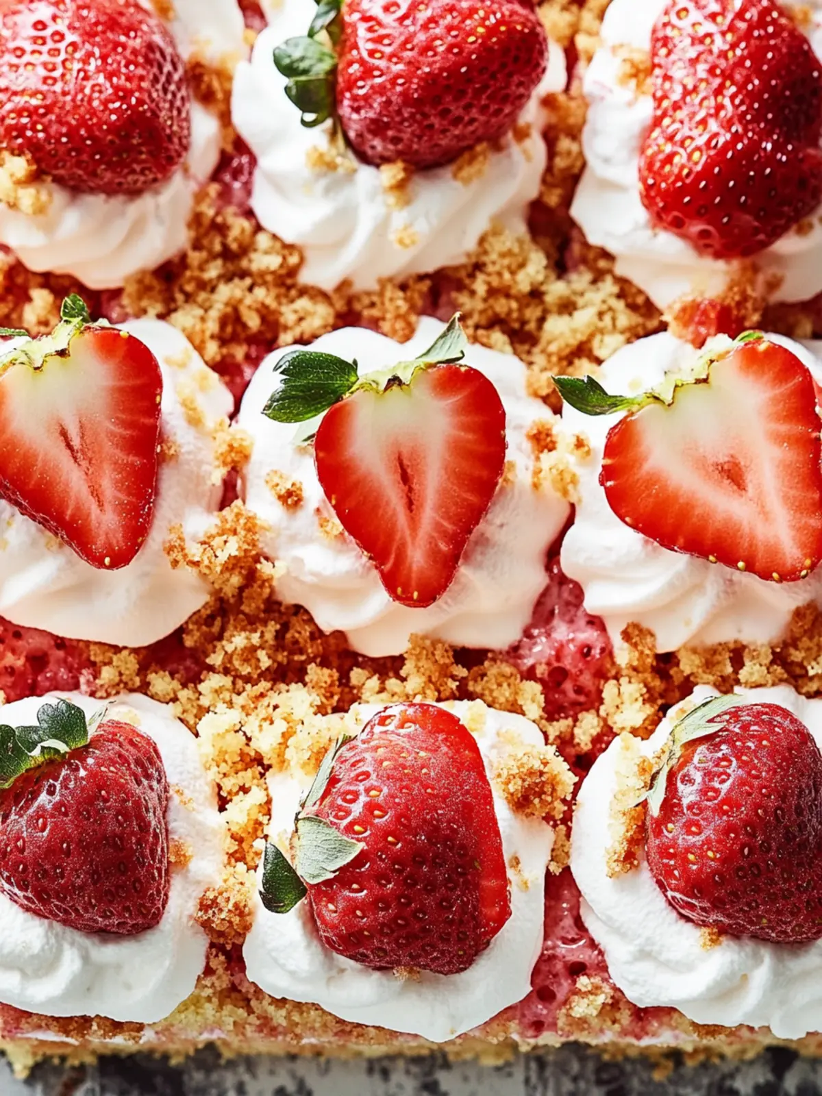 Strawberry Crunch Poke Cake
