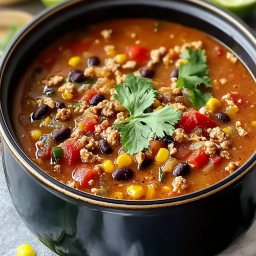 Homemade Ground Turkey and Black Bean Soup