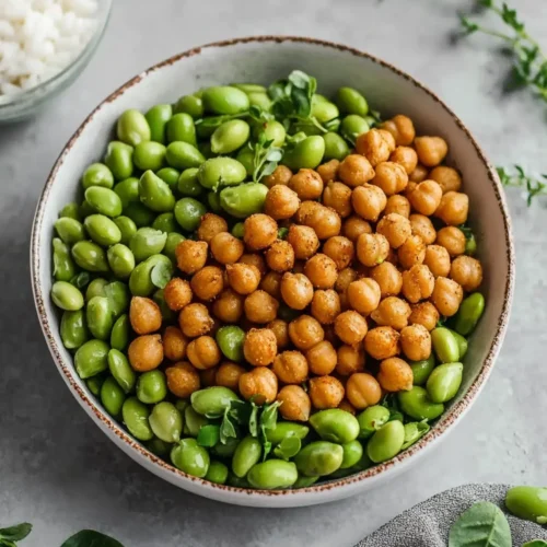Tasty Roasted Chickpeas and Edamame