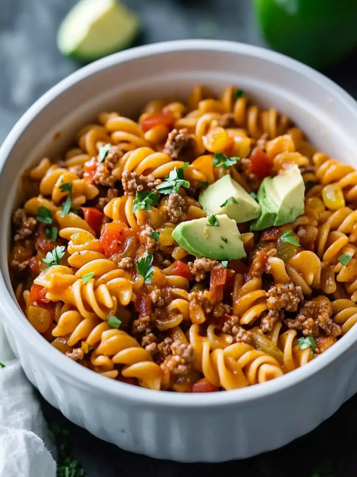 Hearty Crockpot Taco Pasta