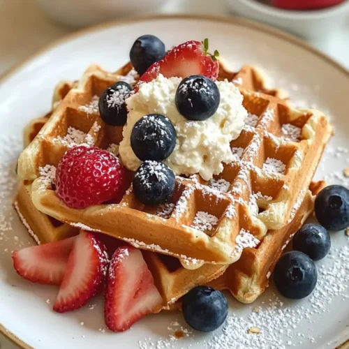Gluten-Free Cottage Cheese Waffles with Oats