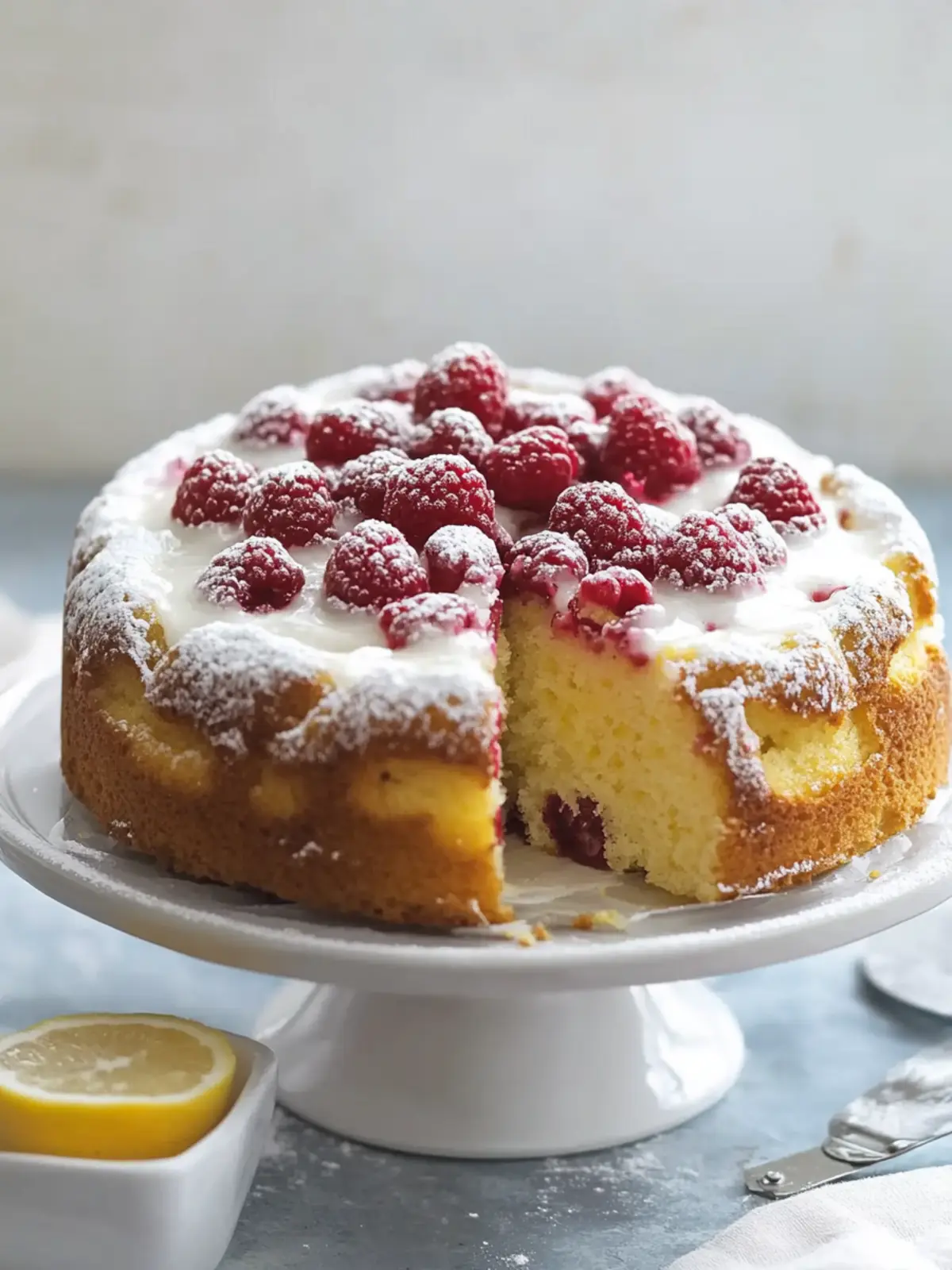 Lemon Raspberry Yogurt Cake