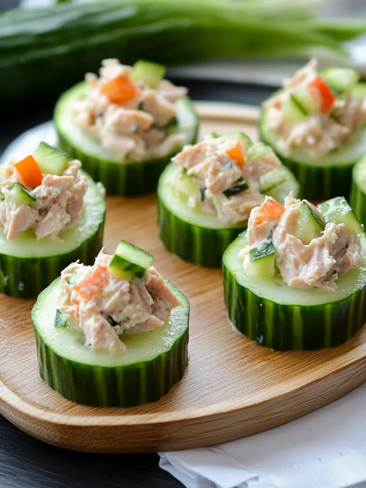 Tuna Salad Cucumber Cups