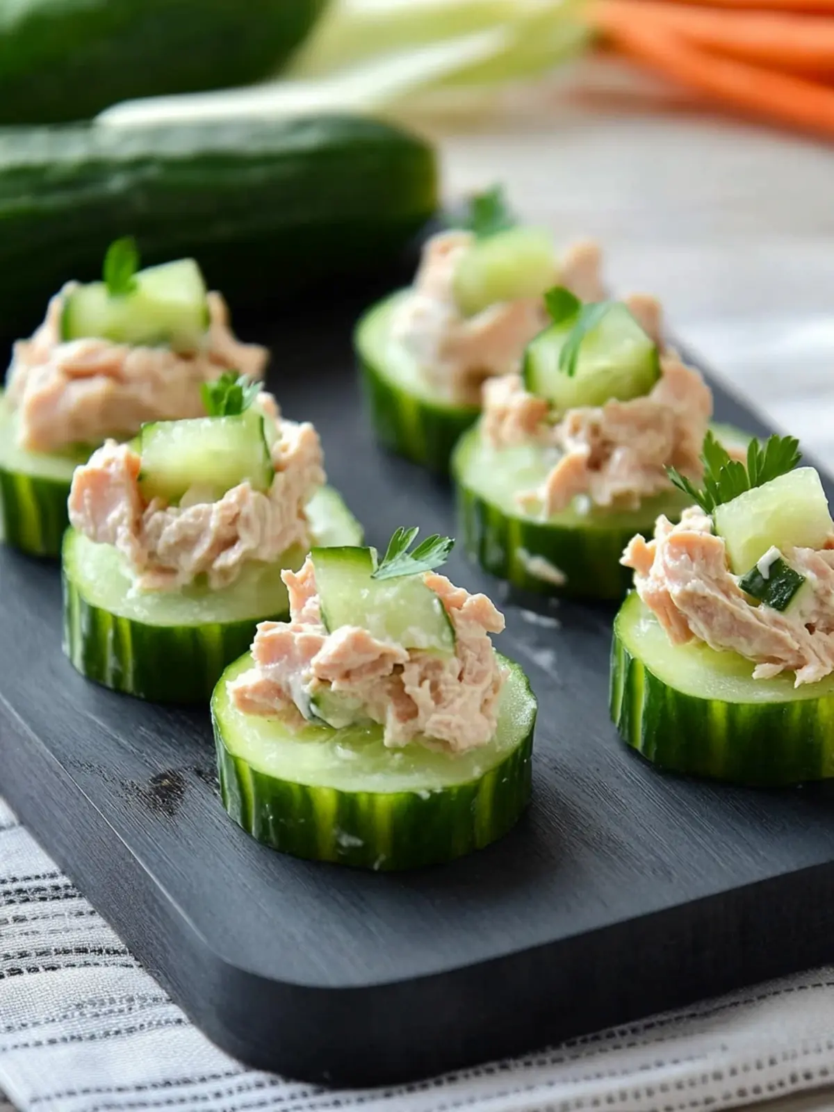 Tuna Salad Cucumber Cups