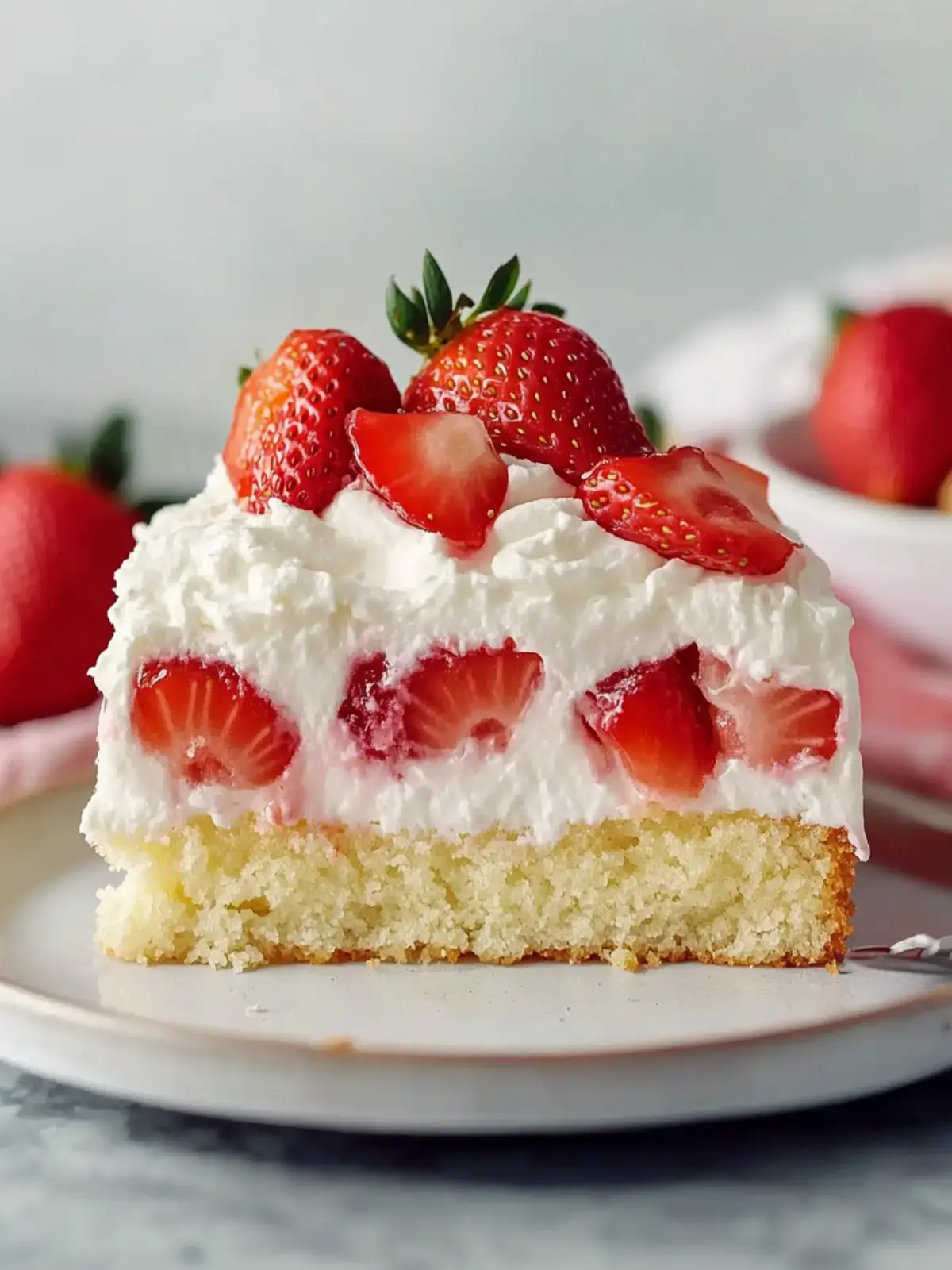 Sweet Strawberry Shortcake Sheet Cake