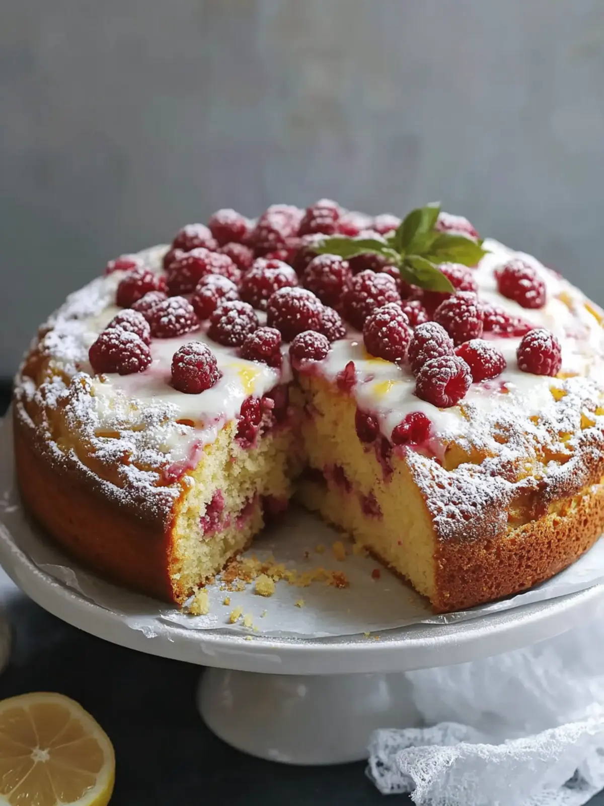 Lemon Raspberry Yogurt Cake