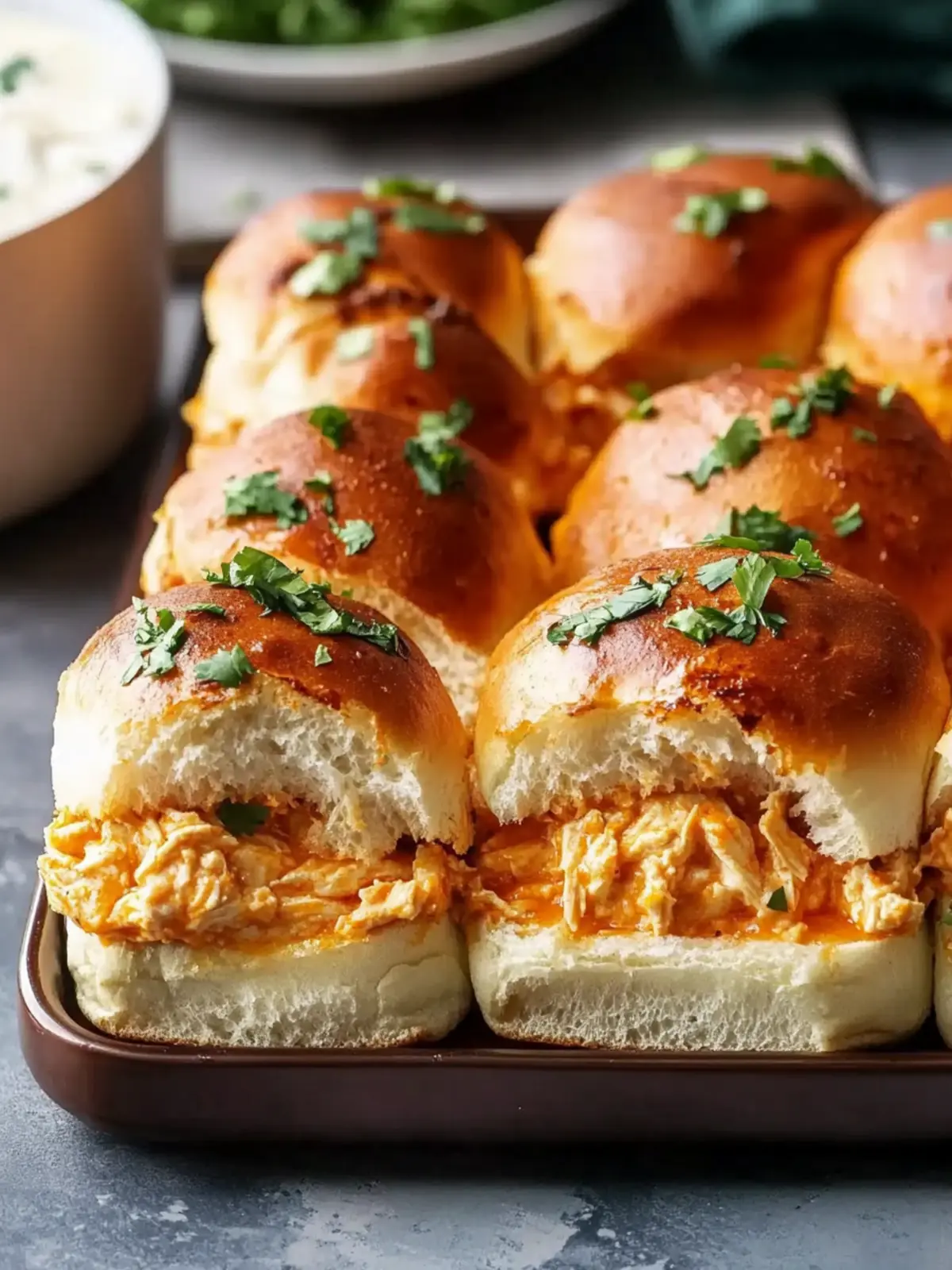 Spicy Buffalo Chicken Dip Sliders