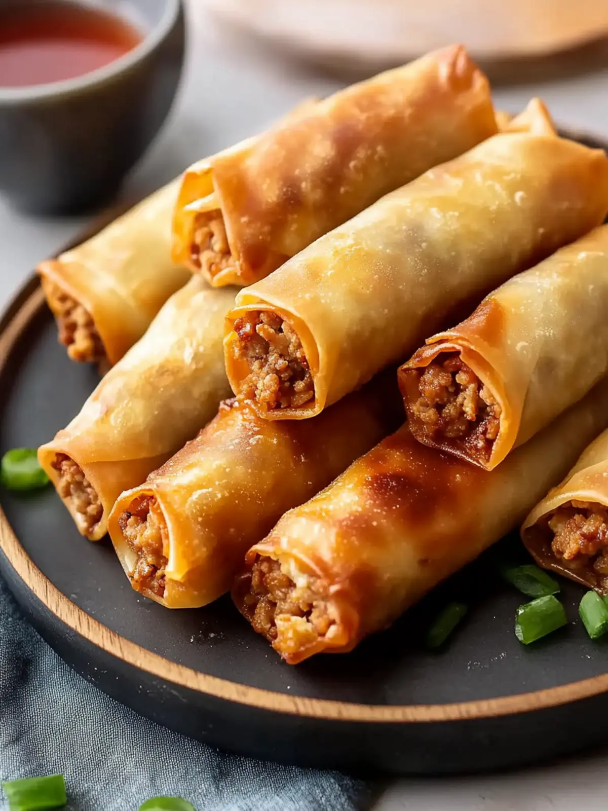 Crispy Baked Egg Rolls with Ground Turkey