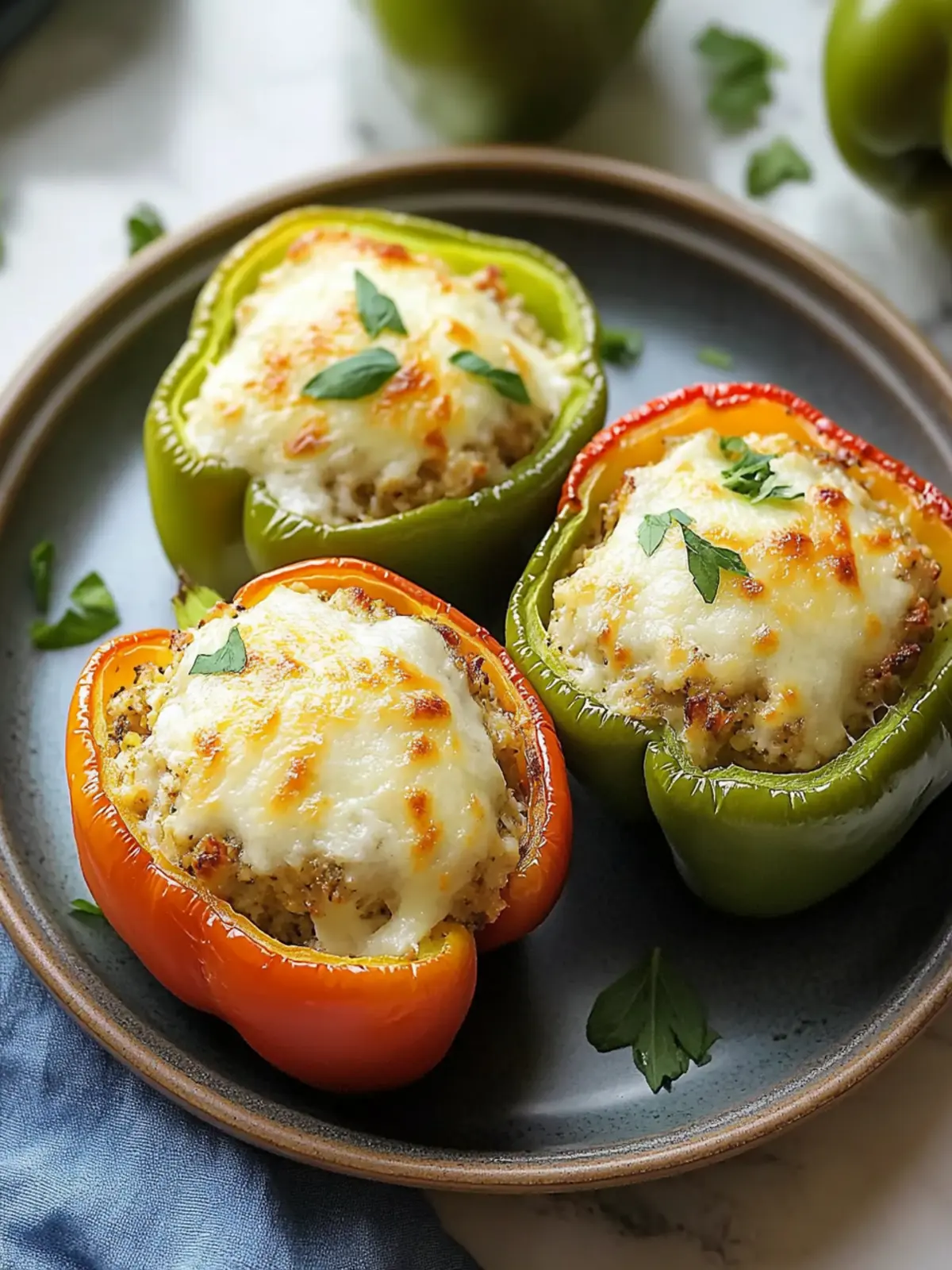 Easy Cream Cheese Stuffed Bell Peppers