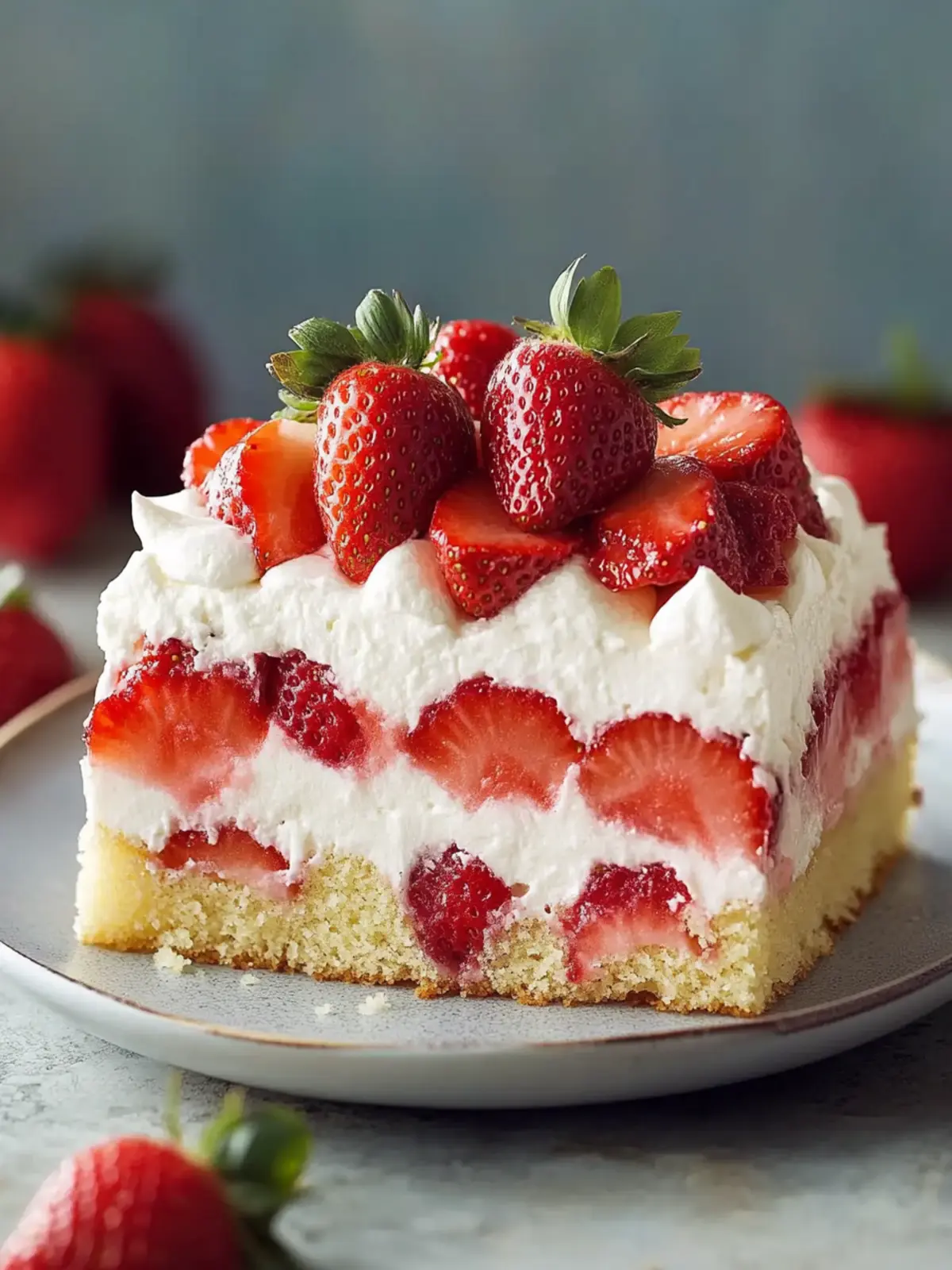 Sweet Strawberry Shortcake Sheet Cake