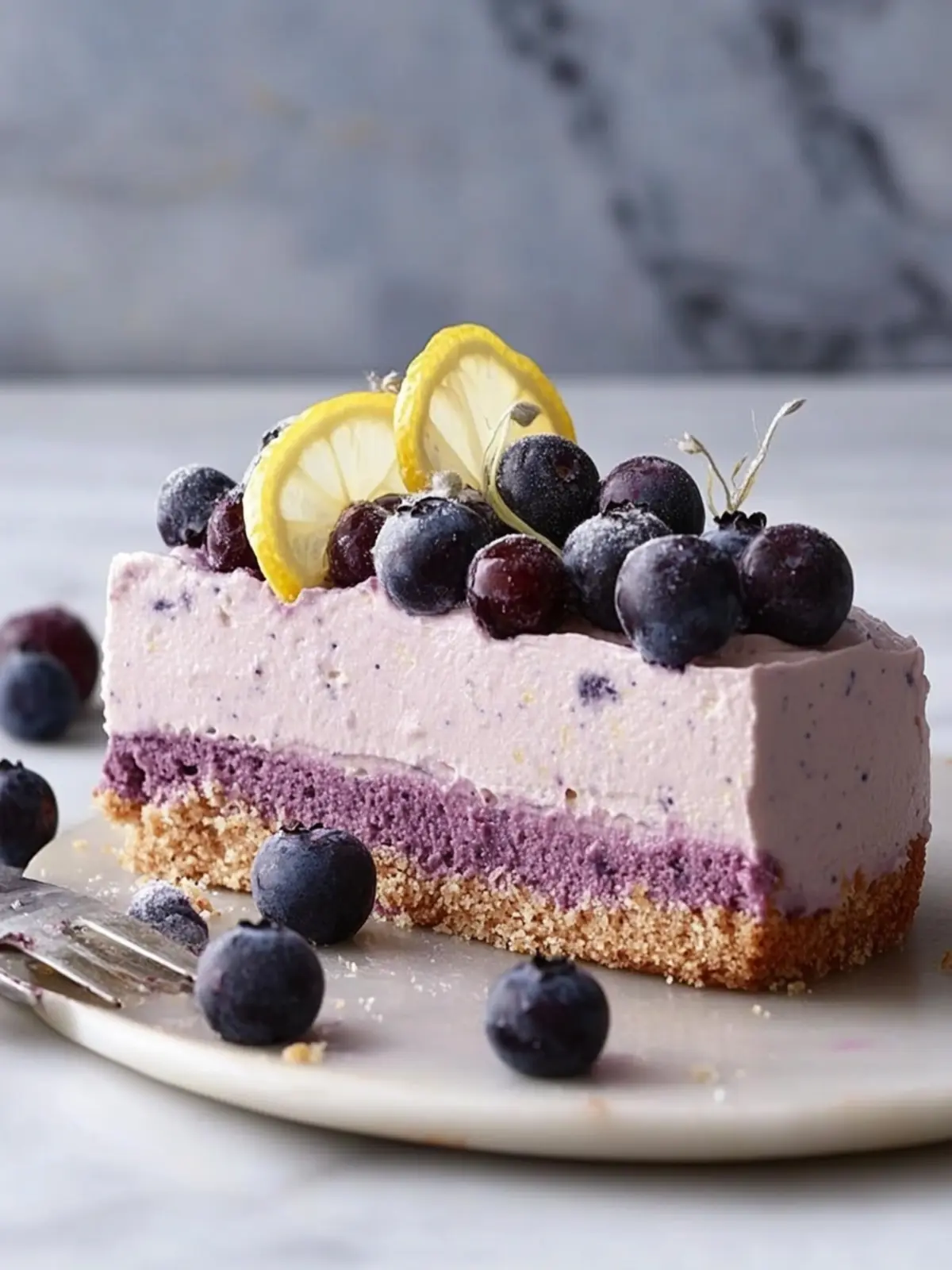 Lemon Blueberry Mousse Cake