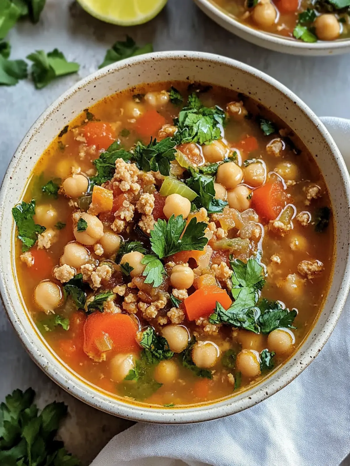 Nourishing Ground Turkey and Garbanzo Soup