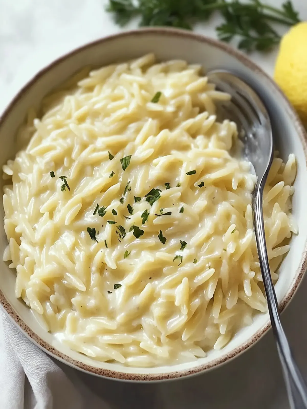 Creamy Cottage Cheese Orzo