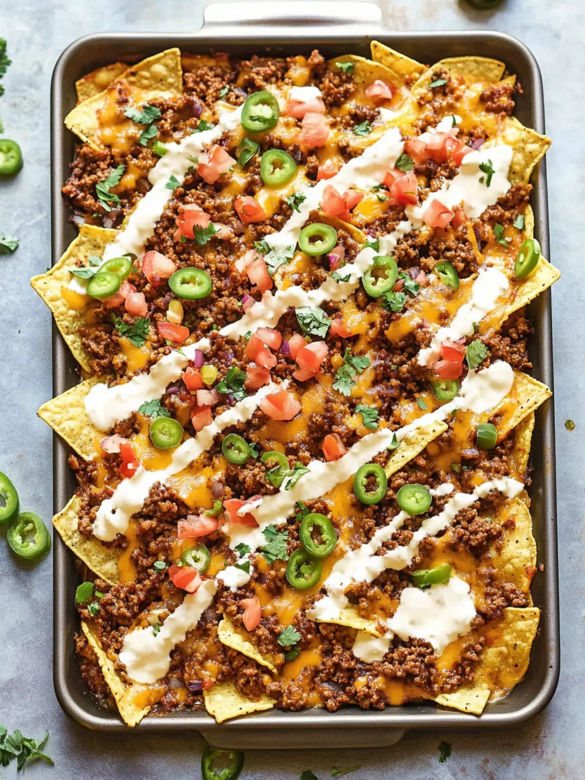 Fully Loaded Ground Beef Nachos (Sheet Pan Nachos)