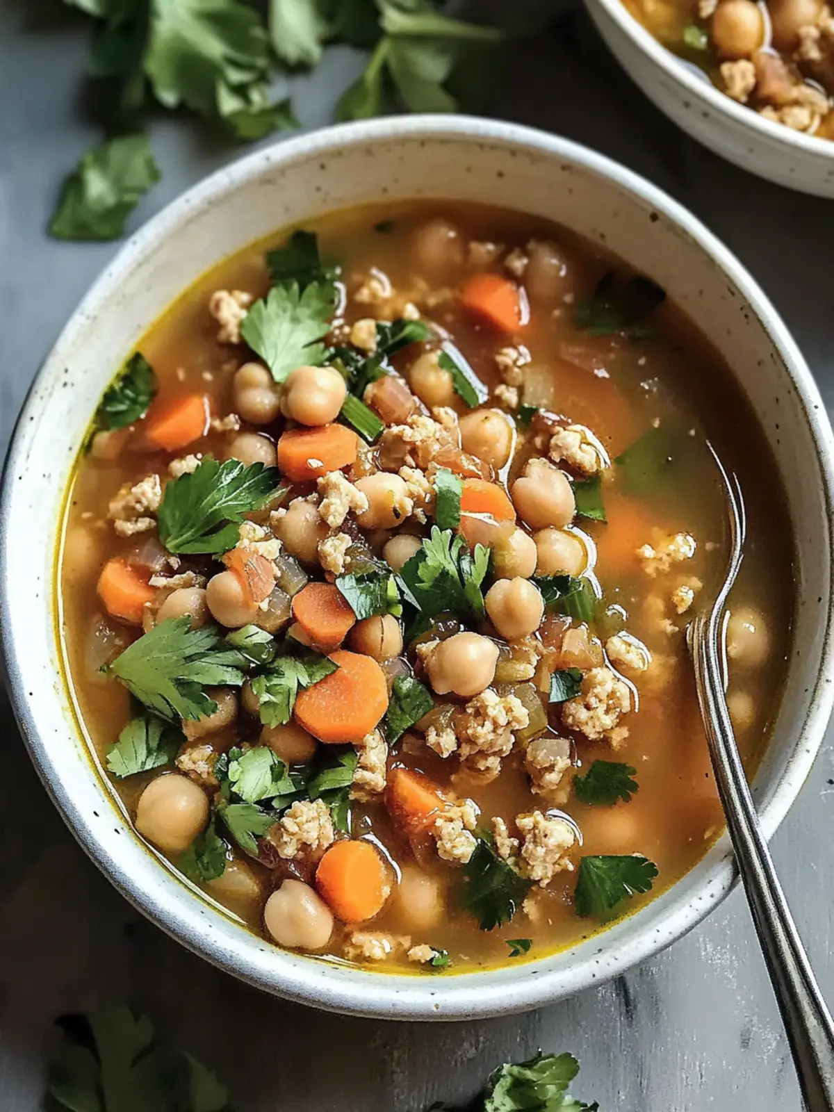 Nourishing Ground Turkey and Garbanzo Soup