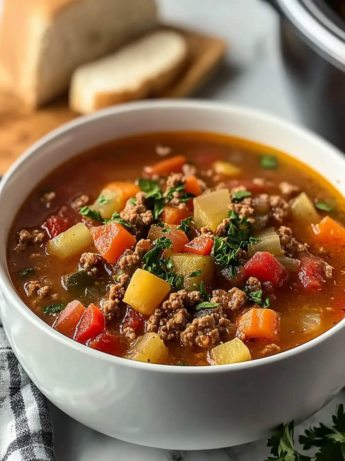 Mouthwatering Instant Pot Ground Beef Soup