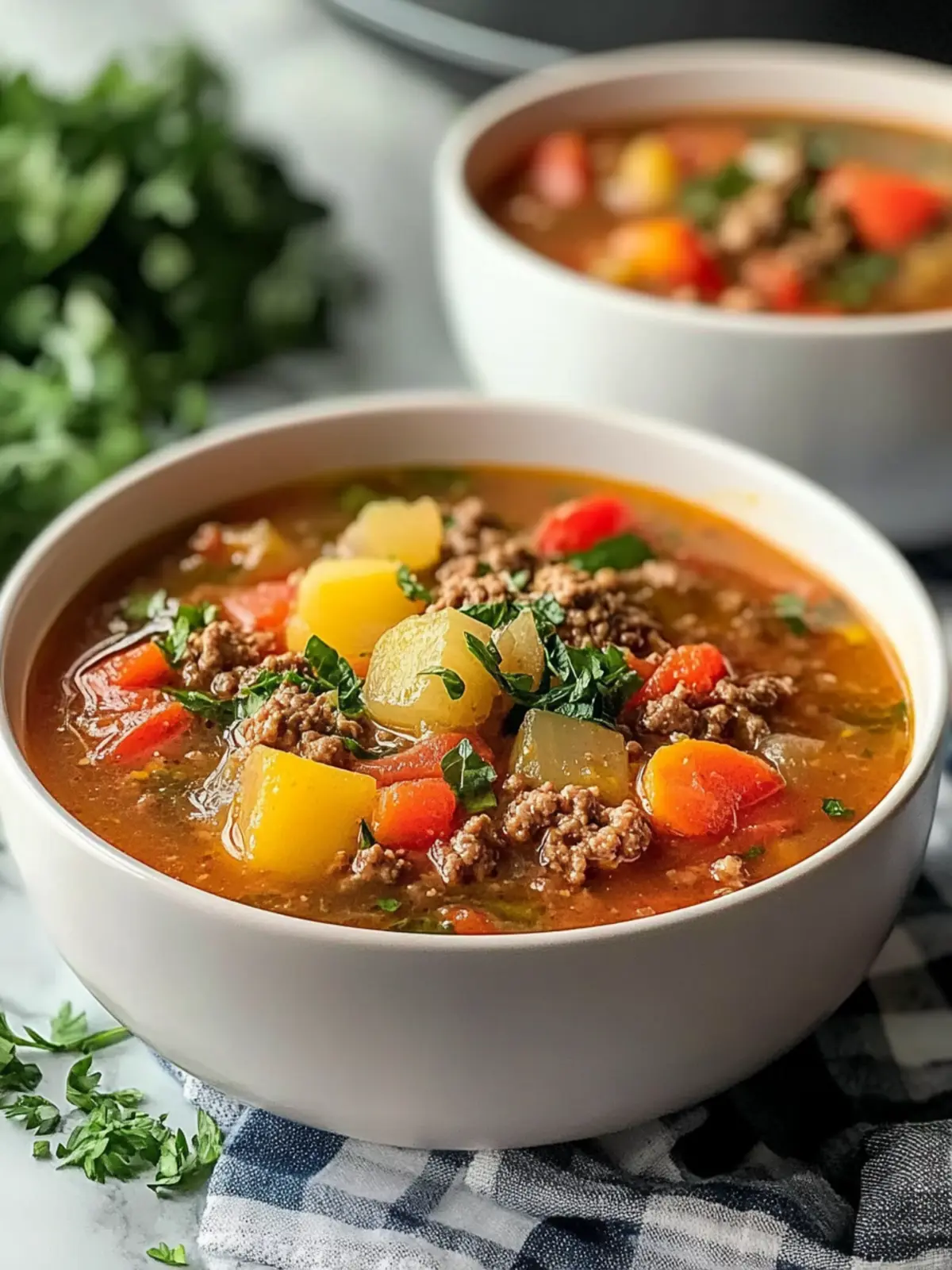 Mouthwatering Instant Pot Ground Beef Soup
