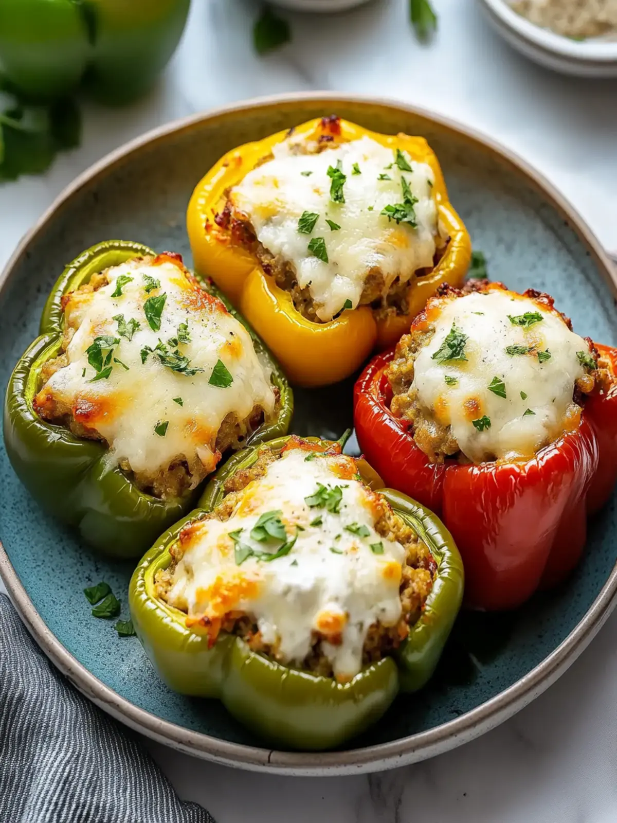 Easy Cream Cheese Stuffed Bell Peppers