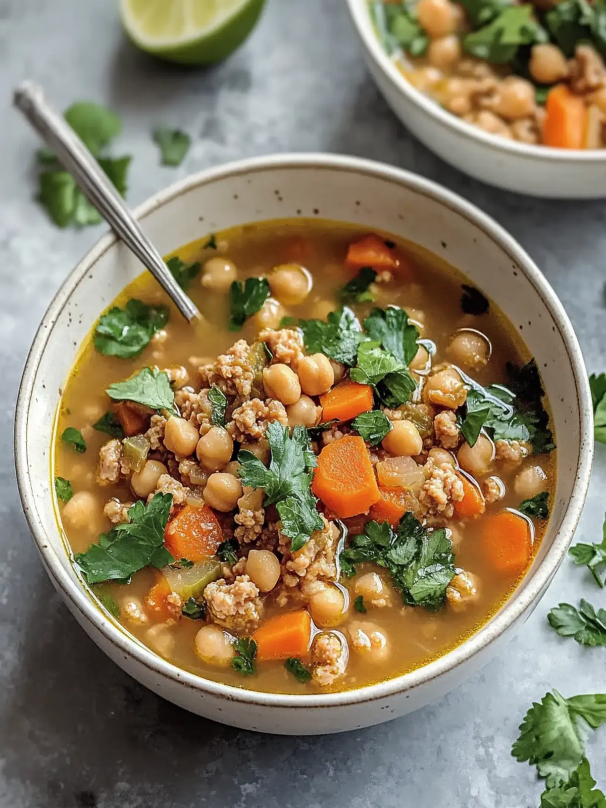Nourishing Ground Turkey and Garbanzo Soup