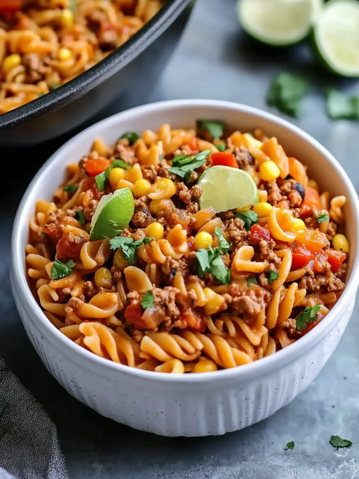 Hearty Crockpot Taco Pasta
