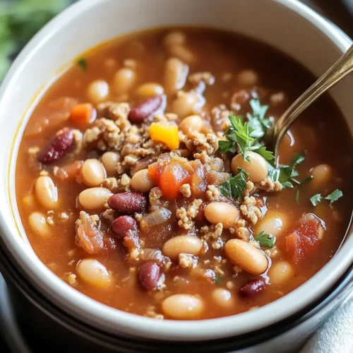 Easy Crock Pot 15 Bean Soup with Ground Turkey