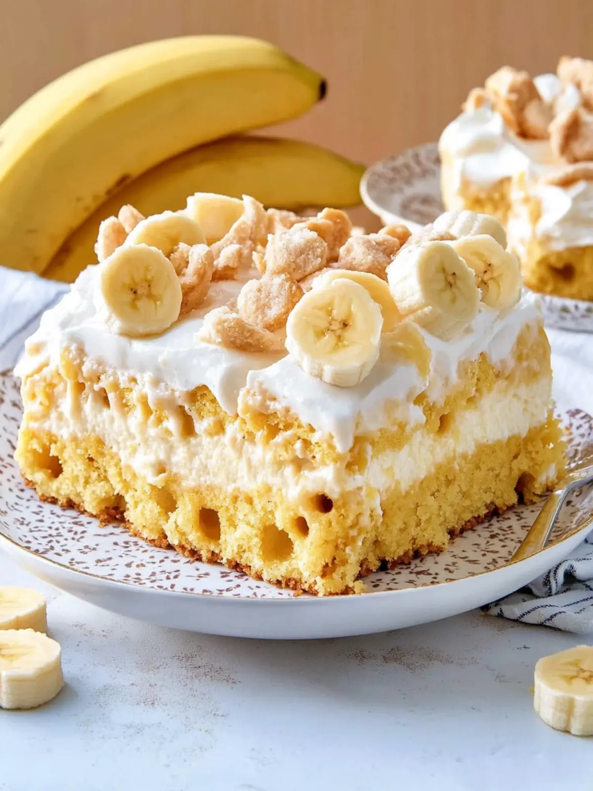 Banana Pudding Poke Cake